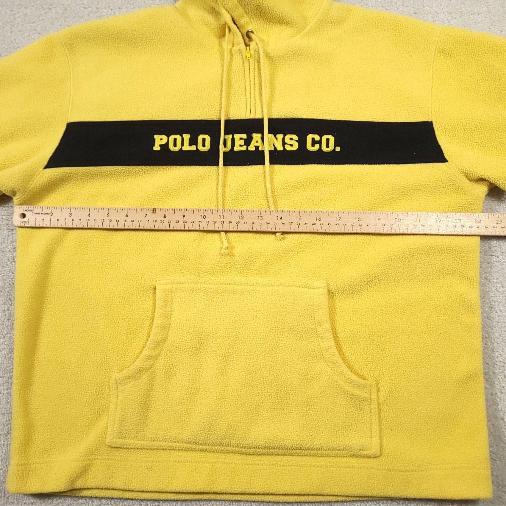 Polo Ralph Lauren VINTAGE Polo Jeans Oversized Yellow Pullover Hoodie Shirt Mens M 90s Y2K Size US M / EU 48-50 / 2 - 3 Thumbnail