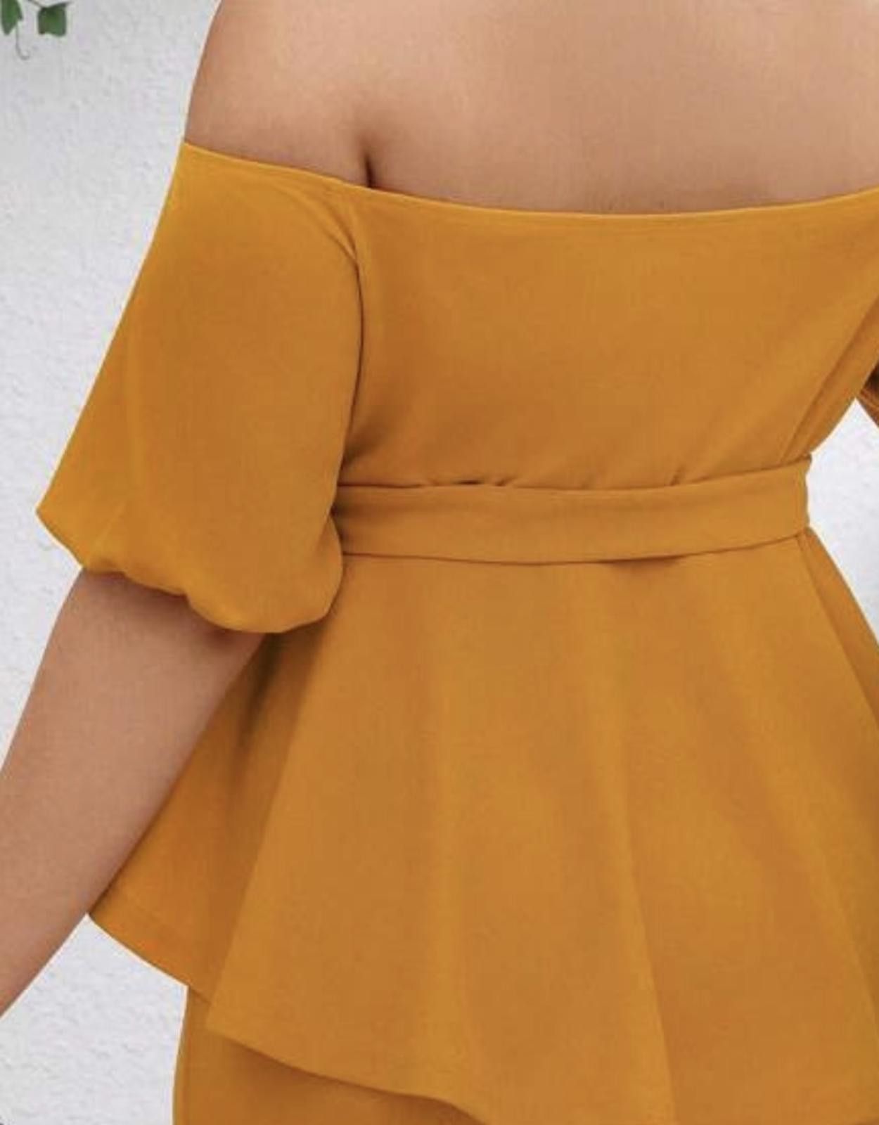 Designer Chic Puff Sleeve Drape Top (without skirt) Size 4XL / US 24-26 - 2 Thumbnail