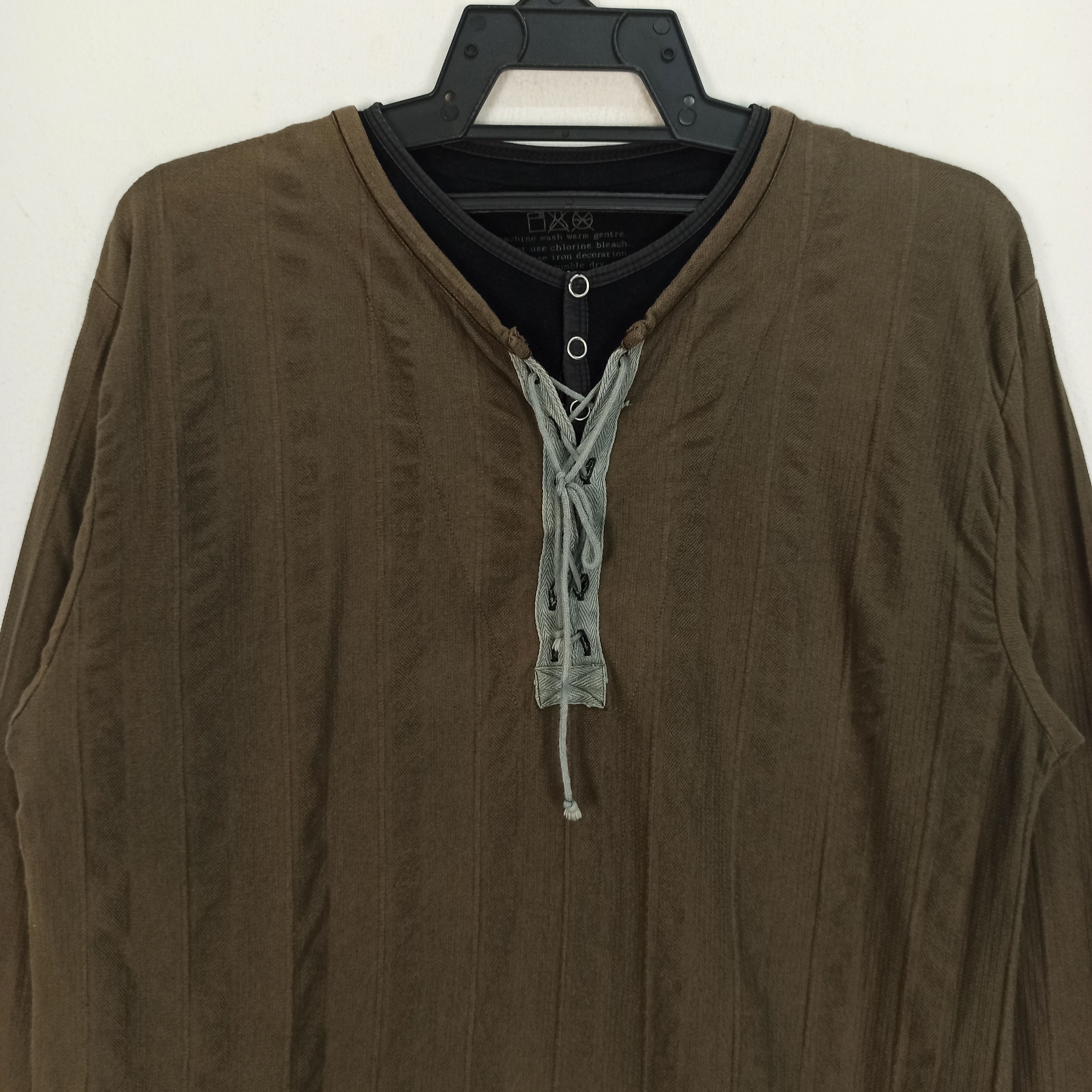 Beauty Beast Vintage Japanese Brand Double Layer Long Sleeve Tee Size US M / EU 48-50 / 2 - 2 Thumbnail