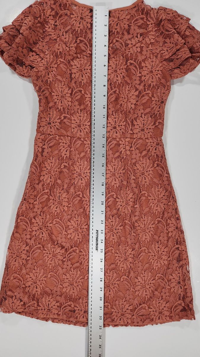 Other Zink London Lace Mini Dress Floral Tie-Neck Flutter Sleeve Size XS / US 0-2 / IT 36-38 - 7 Thumbnail