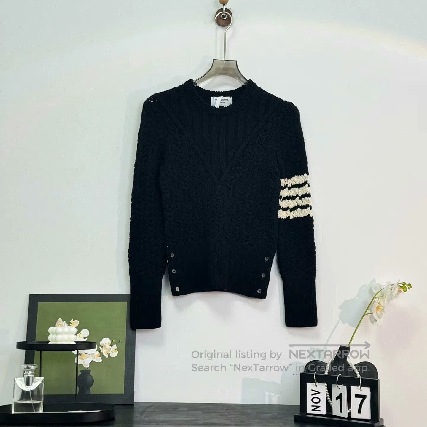 Thom Browne navy blue striped wool sweater by Thom Browne. Size US L / EU 52-54 / 3 - 1 Thumbnail