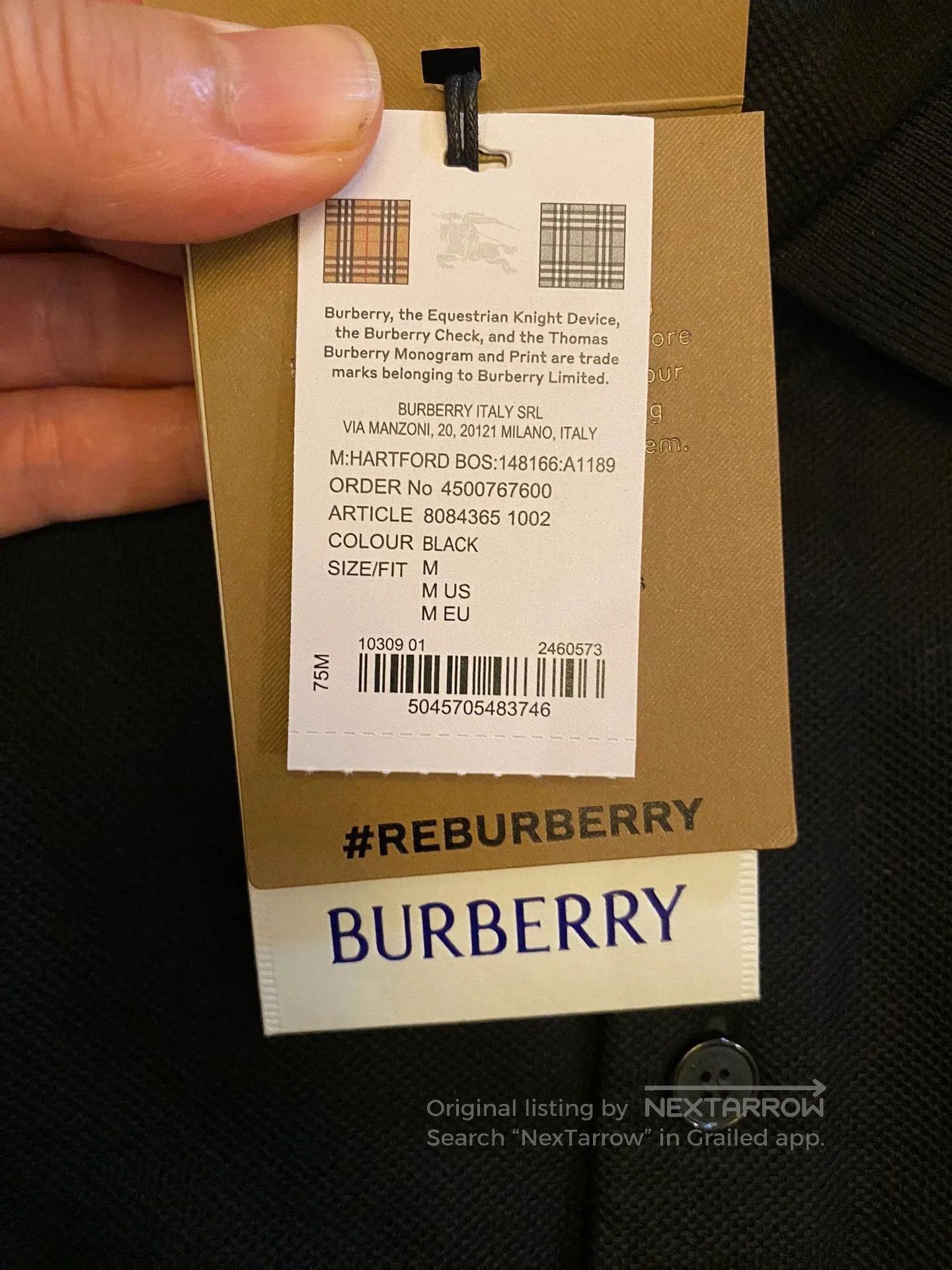 Burberry Black Short Sleeve Polo Shirt. Size US M / EU 48-50 / 2 - 6 Thumbnail