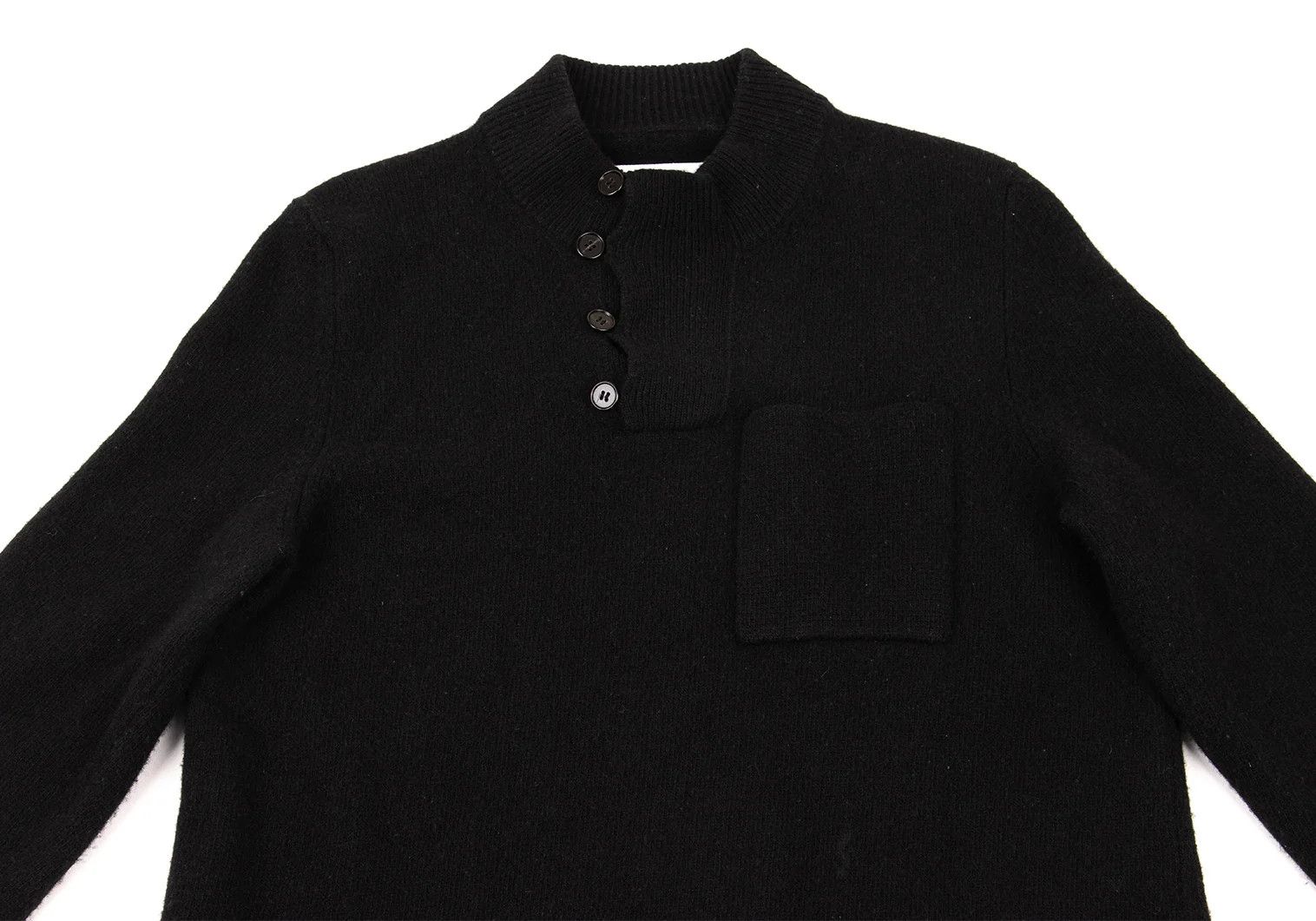 Maison Margiela Wool Button Neck Pullover Knit Sweater Black Size S Size US S / EU 44-46 / 1 - 2 Thumbnail
