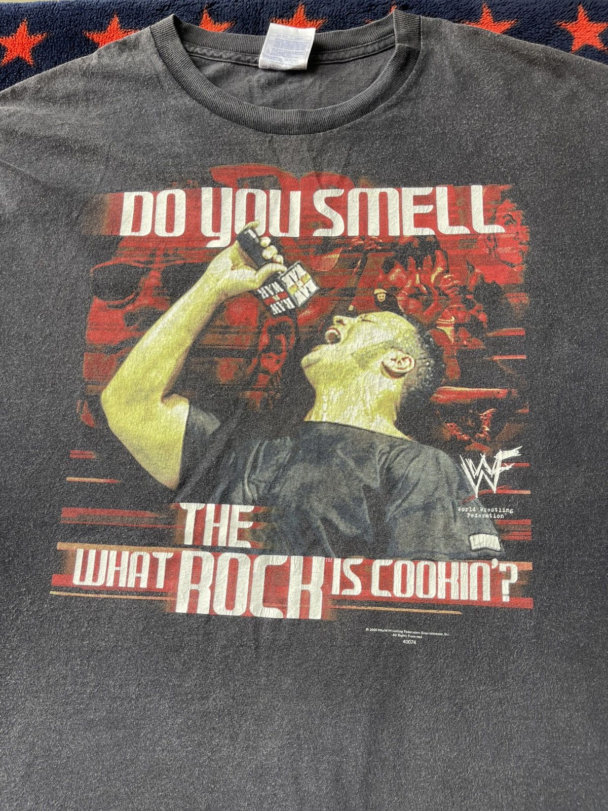 WWF Vintage 00's WWF The Rock "What The Rock Is Cookin' Tee Size US XL / EU 56 / 4 - 7 Thumbnail