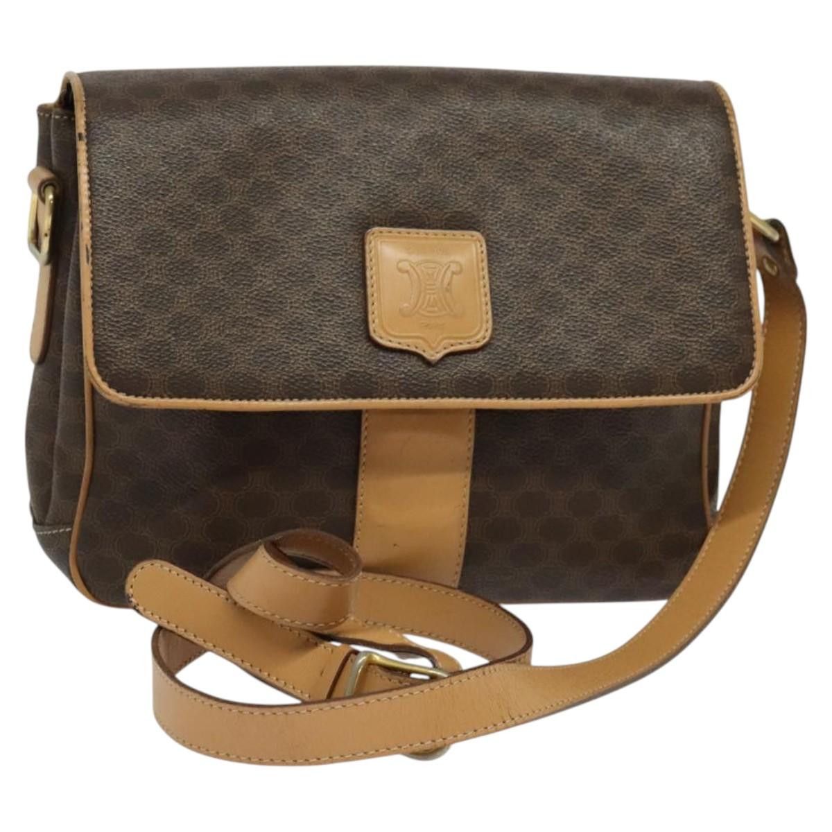 Celine CELINE Macadam Canvas Shoulder Bag Pvc Leather Brown Gold Size ONE SIZE - 1 Thumbnail