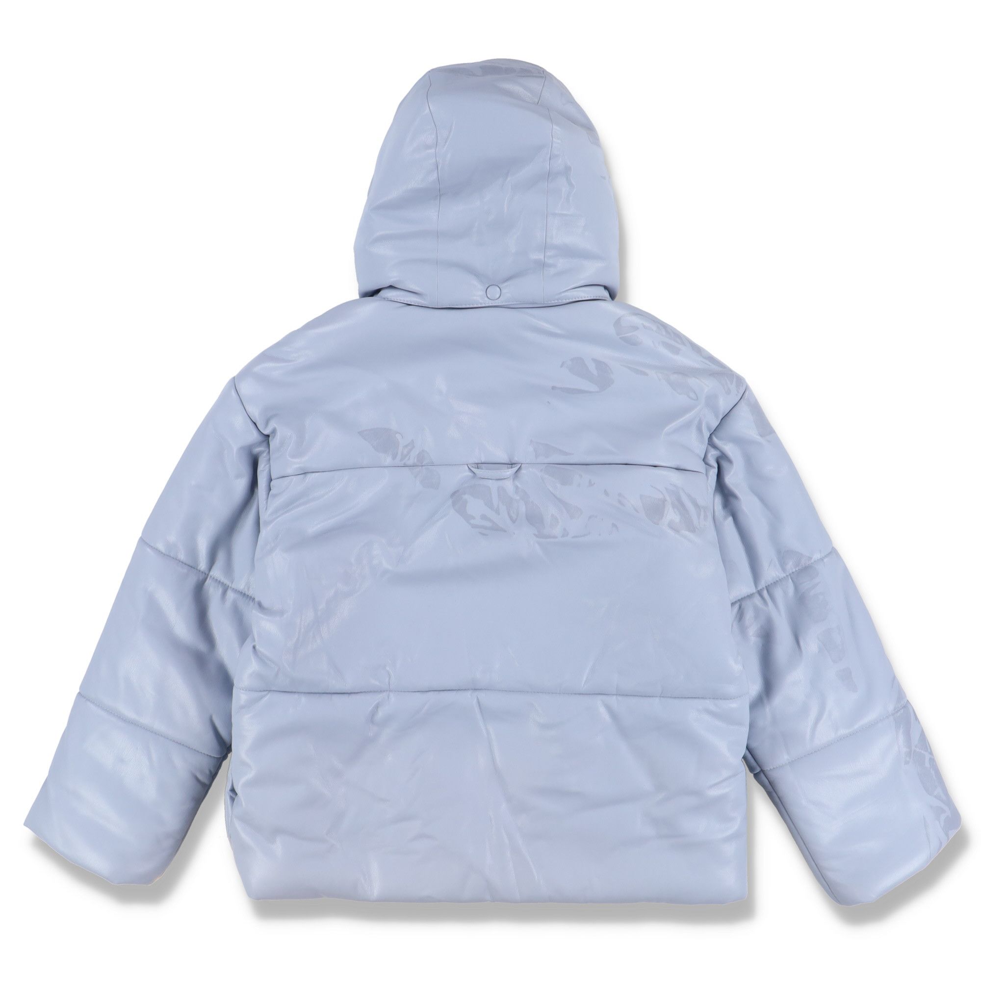 Nanushka Dusty Blue Vegan Leather Hooded Puffer Jacket Size S / US 4 / IT 40 - 8 Thumbnail