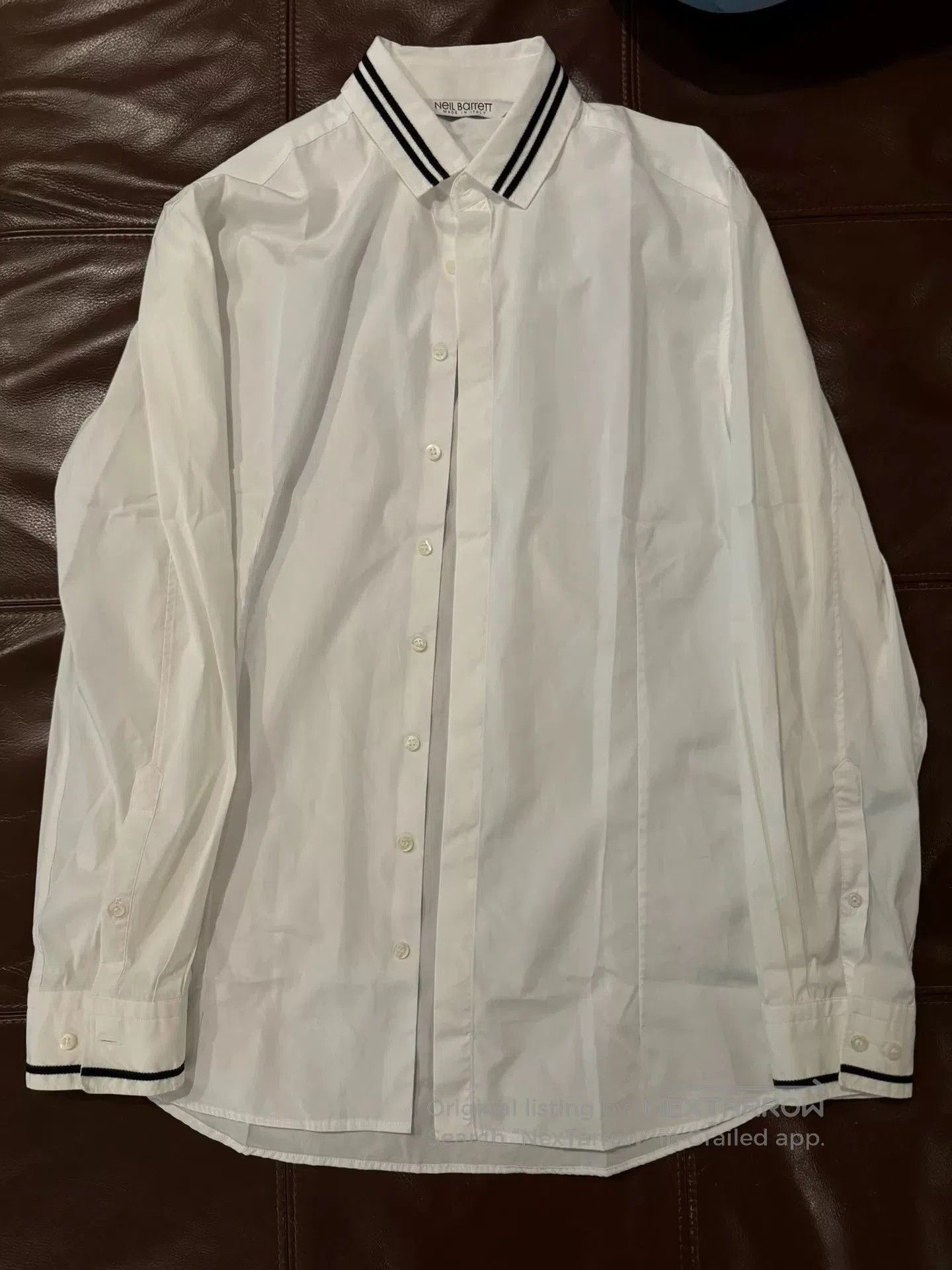 Neil Barrett slim fit white collared shirt. Size US M / EU 48-50 / 2 - 1 Thumbnail