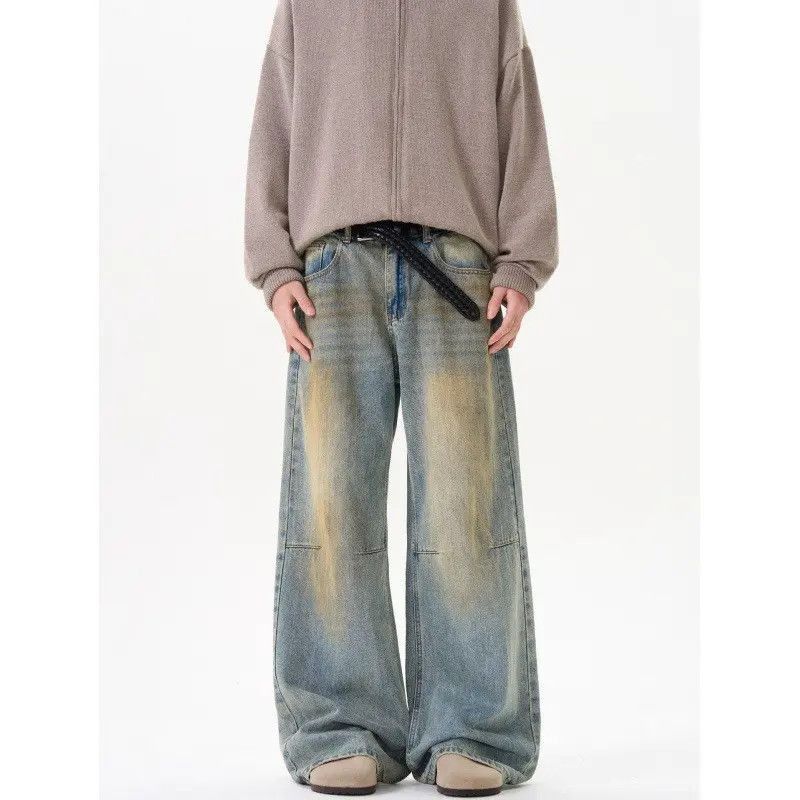Japanese Brand Retro loose straight leg high street jeans Size US 32 / EU 48 - 2 Thumbnail