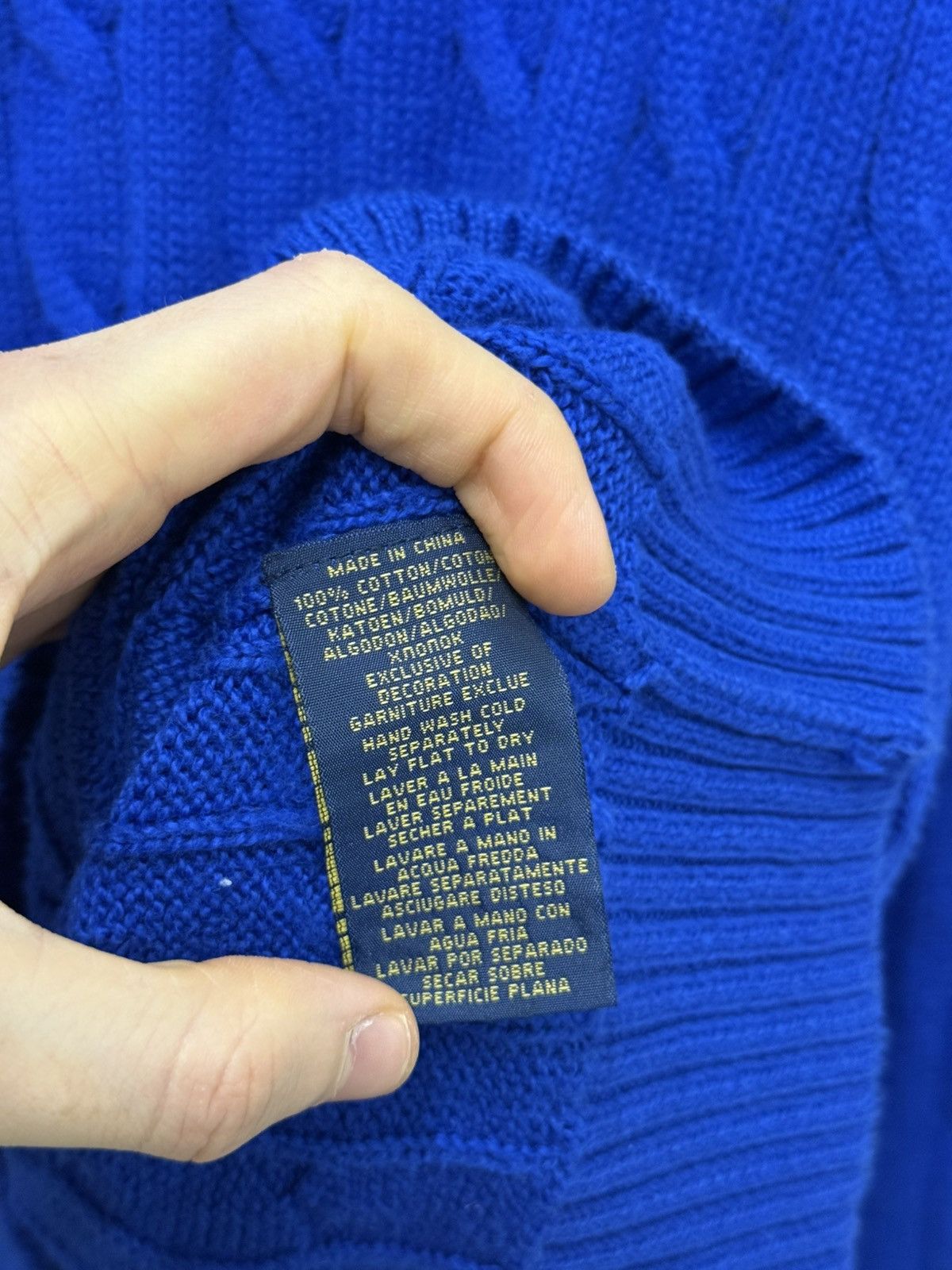 Polo Ralph Lauren Vintage Polo Ralph Lauren Cotton Knitted Blue Sweater RRL Size US M / EU 48-50 / 2 - 6 Thumbnail