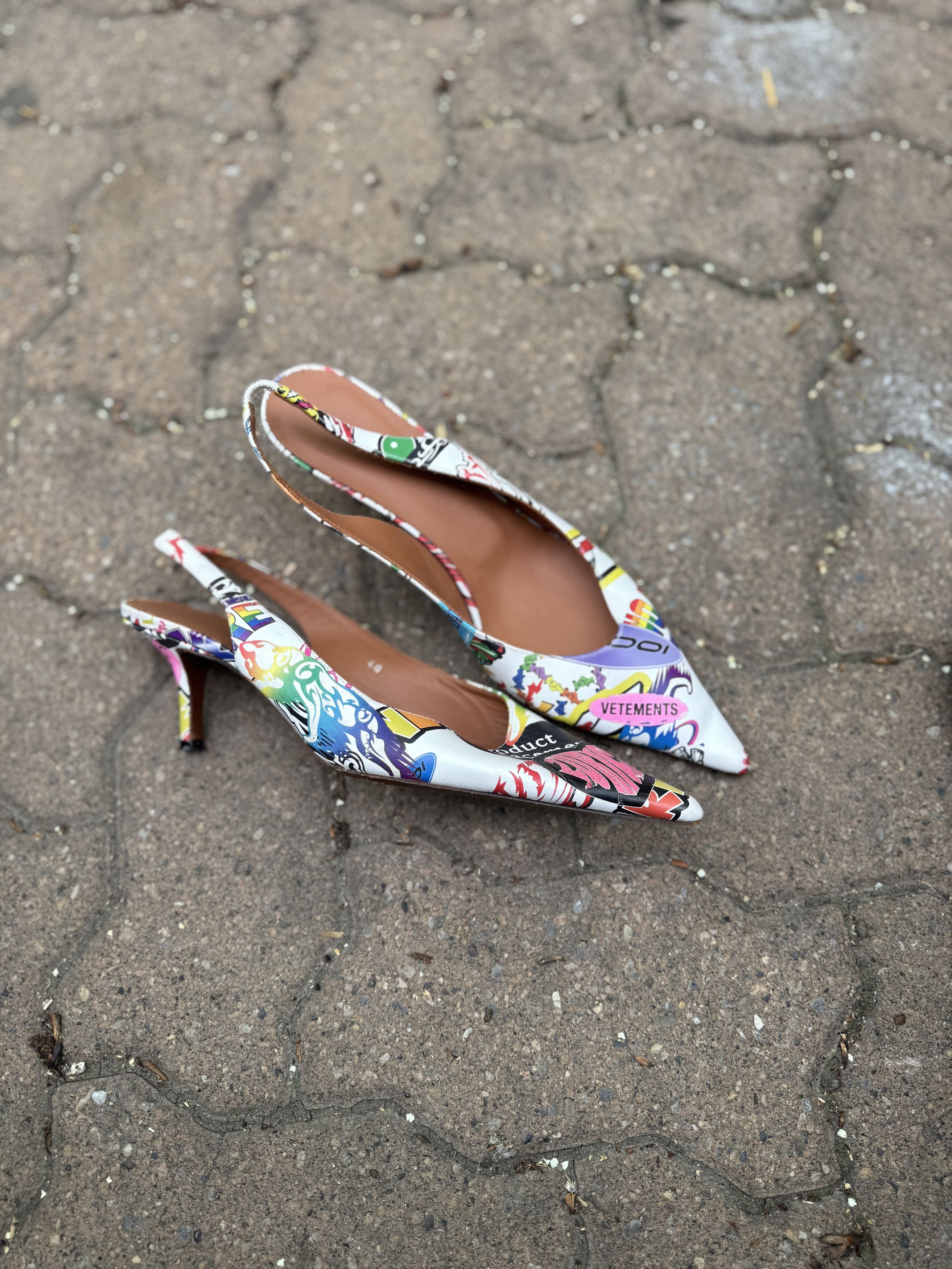 Vetements Vetements Graffiti Slingback Heels Size US 10 / IT 40 - 1 Thumbnail