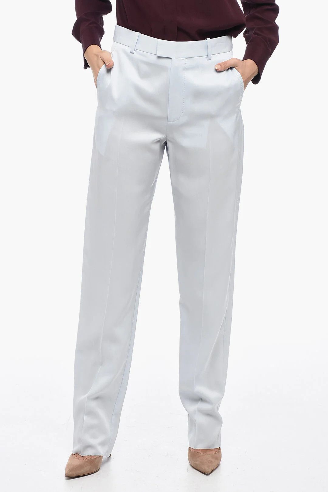 Bottega Veneta og1mm0426 Straight-Fit Pant in Light Blue Size 27" / US 4 / IT 40 - 1 Thumbnail
