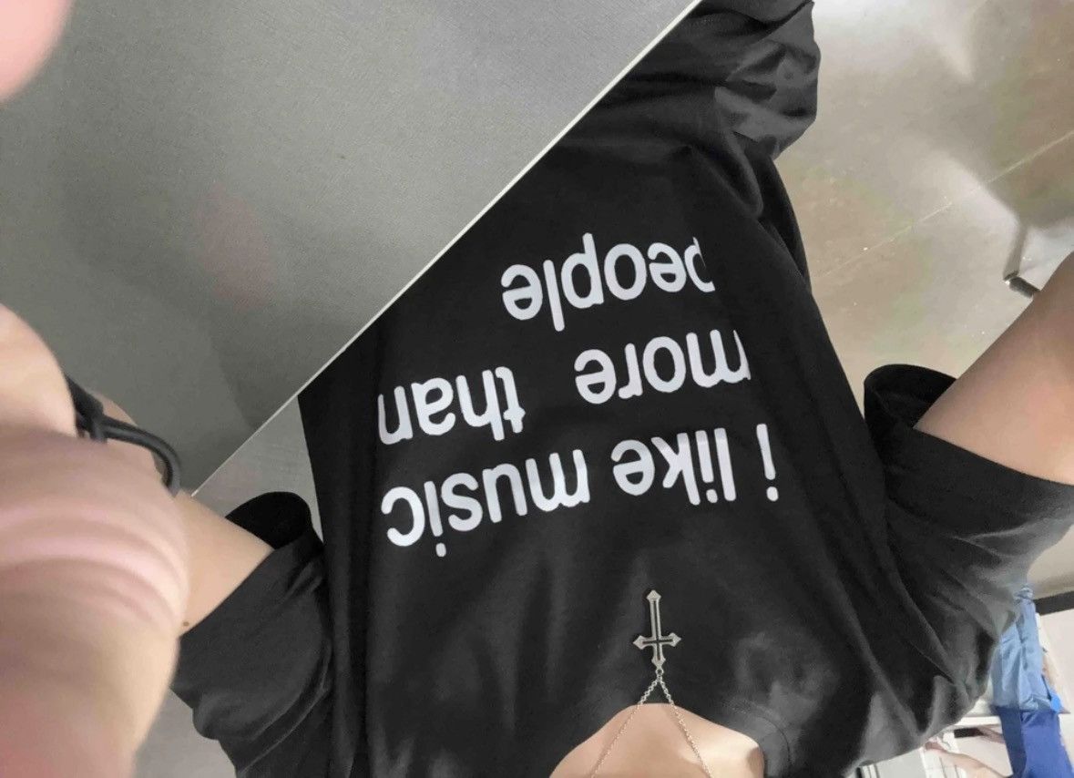 Other White and black "I like music more than people" tee Size US M / EU 48-50 / 2 - 2 Thumbnail