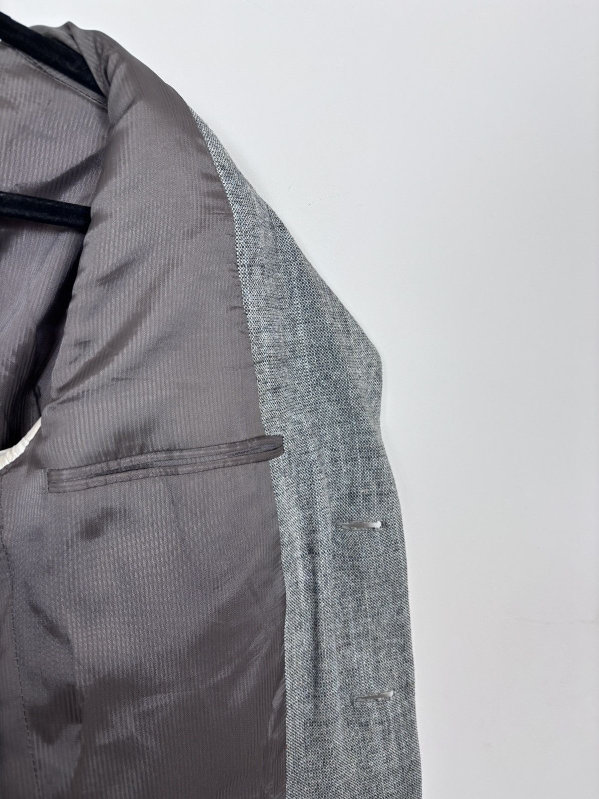 Ermenegildo Zegna Ermenegildo Zegna Soft Grey Textured Silk Blazer Jacket Size 44R - 23 Thumbnail