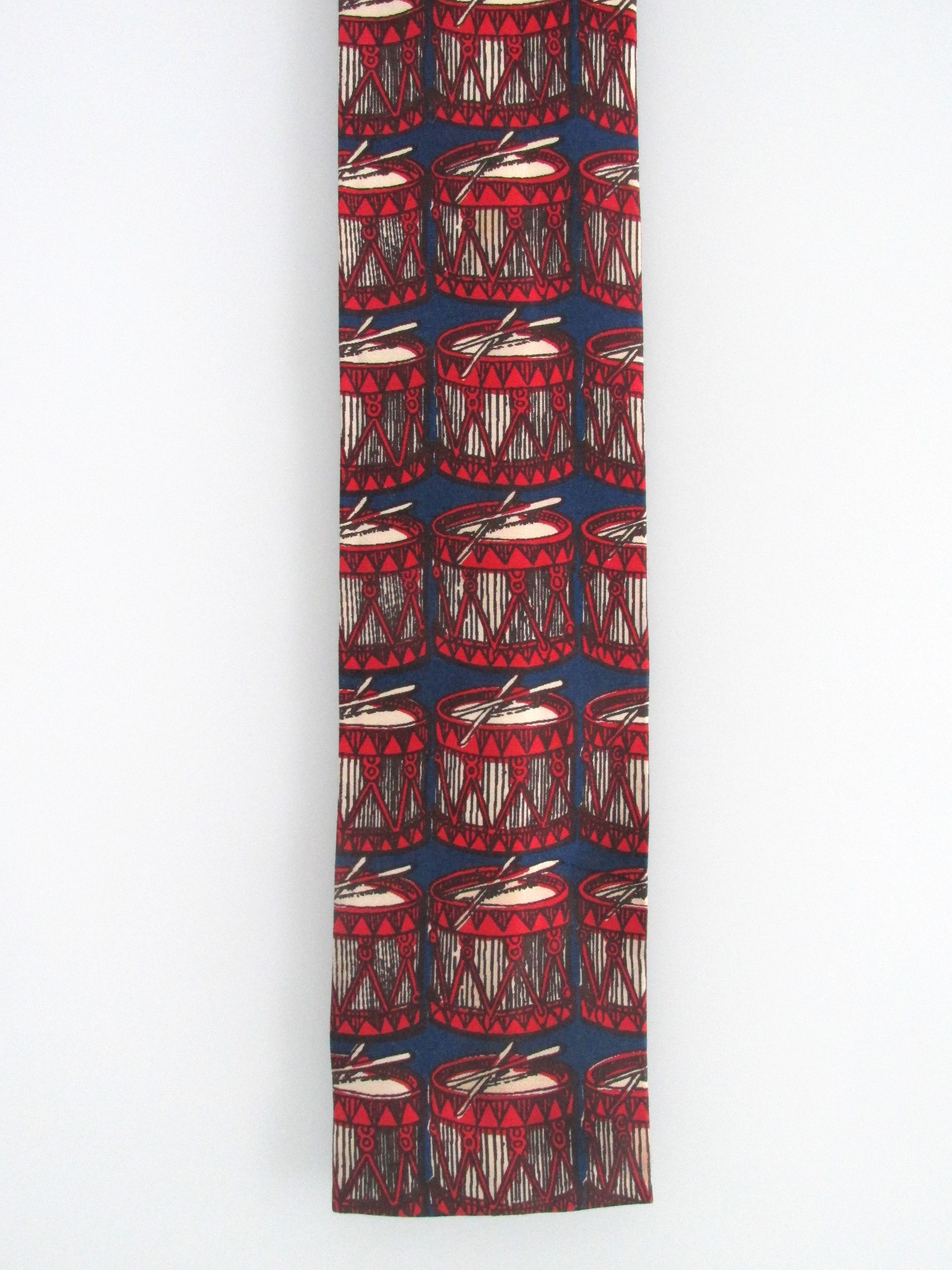 Vintage Rooster Vintage Men's Flat/Square End Cotton Tie Size ONE SIZE - 2 Thumbnail