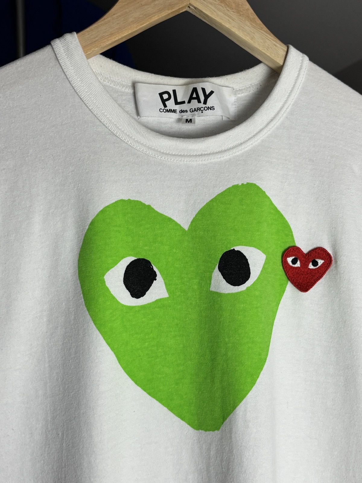 Comme des Garcons PLAY Comme Des Garcons Play Double Heart Tee Size US M / EU 48-50 / 2 - 3 Thumbnail