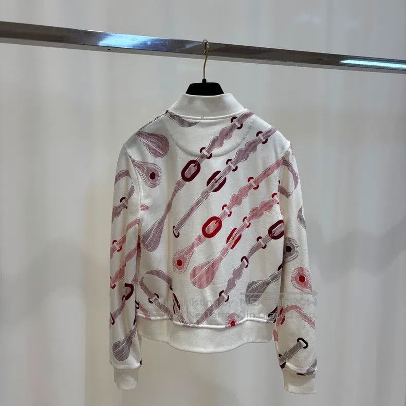 Hermes Hermes Cotton printed single-breasted fit baseball jacket Size XS / US 0-2 / IT 36-38 - 4 Thumbnail