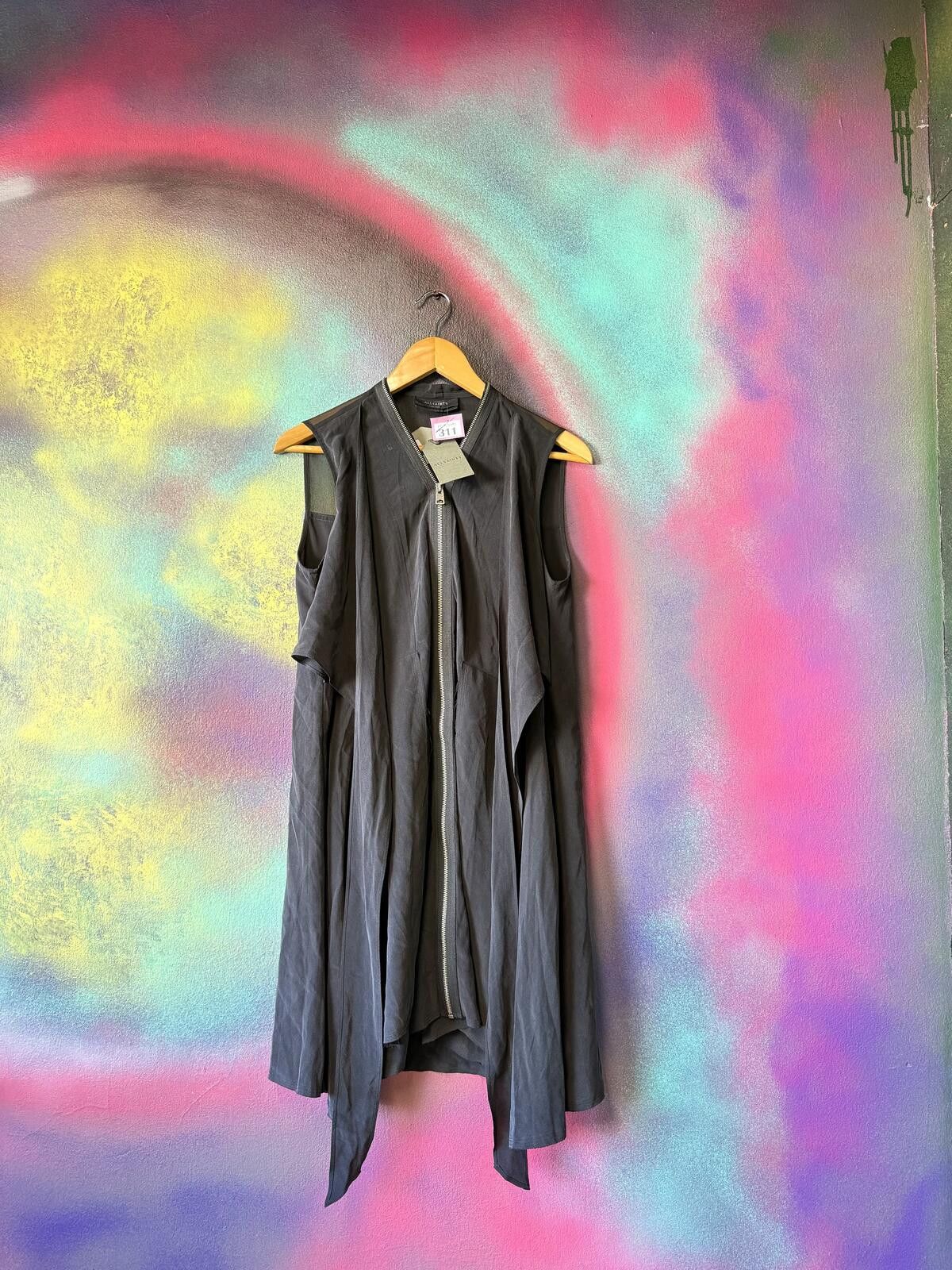 Allsaints Allsaints black dress with gold zipper in size medium Size M / US 6-8 / IT 42-44 - 1 Thumbnail