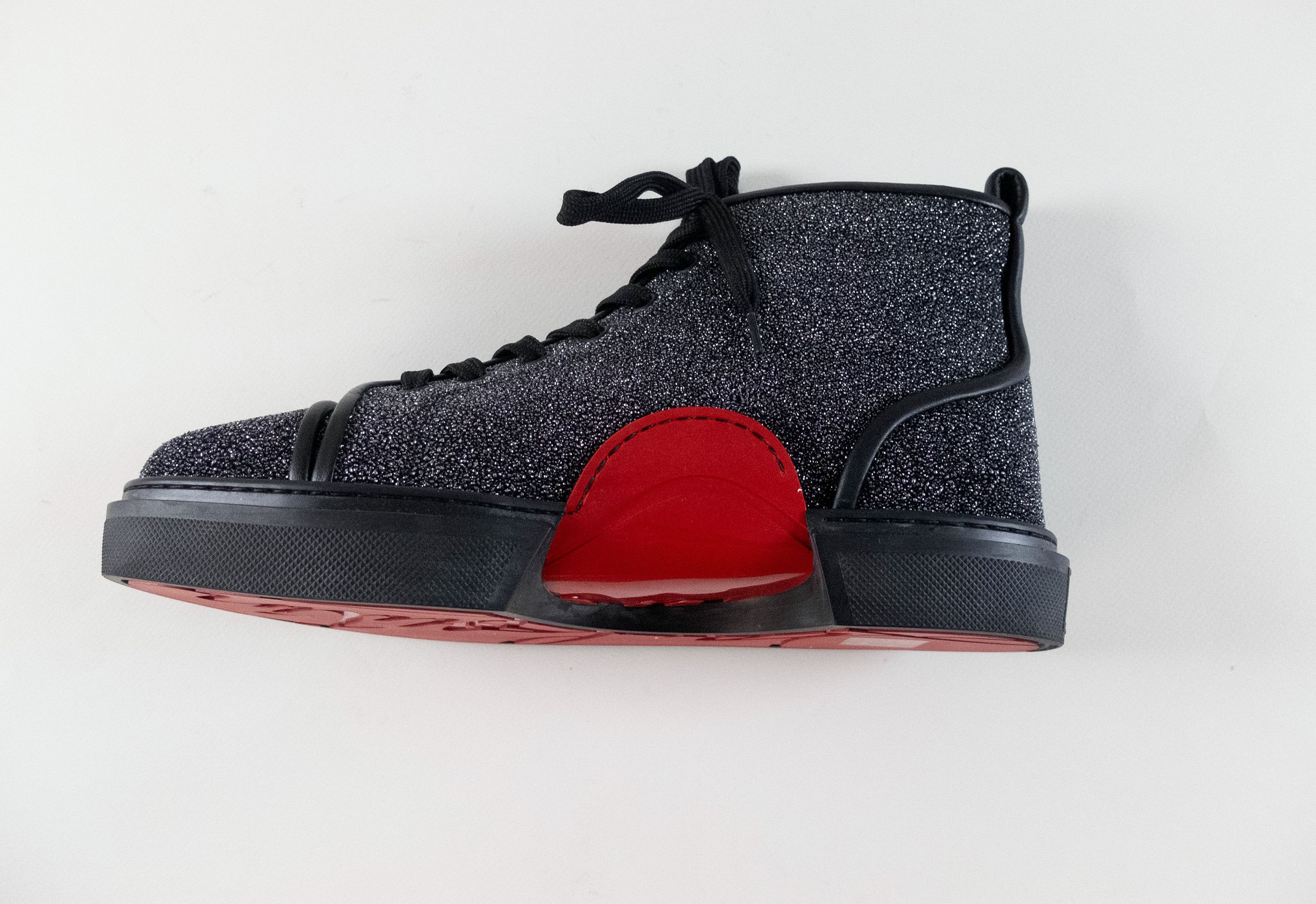 Christian Louboutin CHRISTIAN LOUBOUTIN Adolon black leather glitter sneakers Size US 11 / EU 44 - 8 Thumbnail