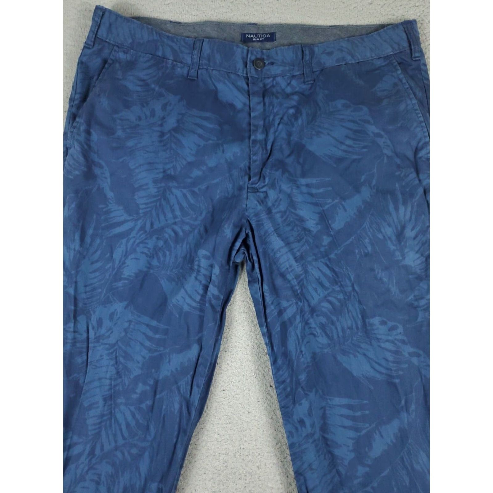 Nautica Nautica Chino Pants Mens 38x30 Blue Flat Front Casual Trousers Size US 38 / EU 54 - 2 Thumbnail