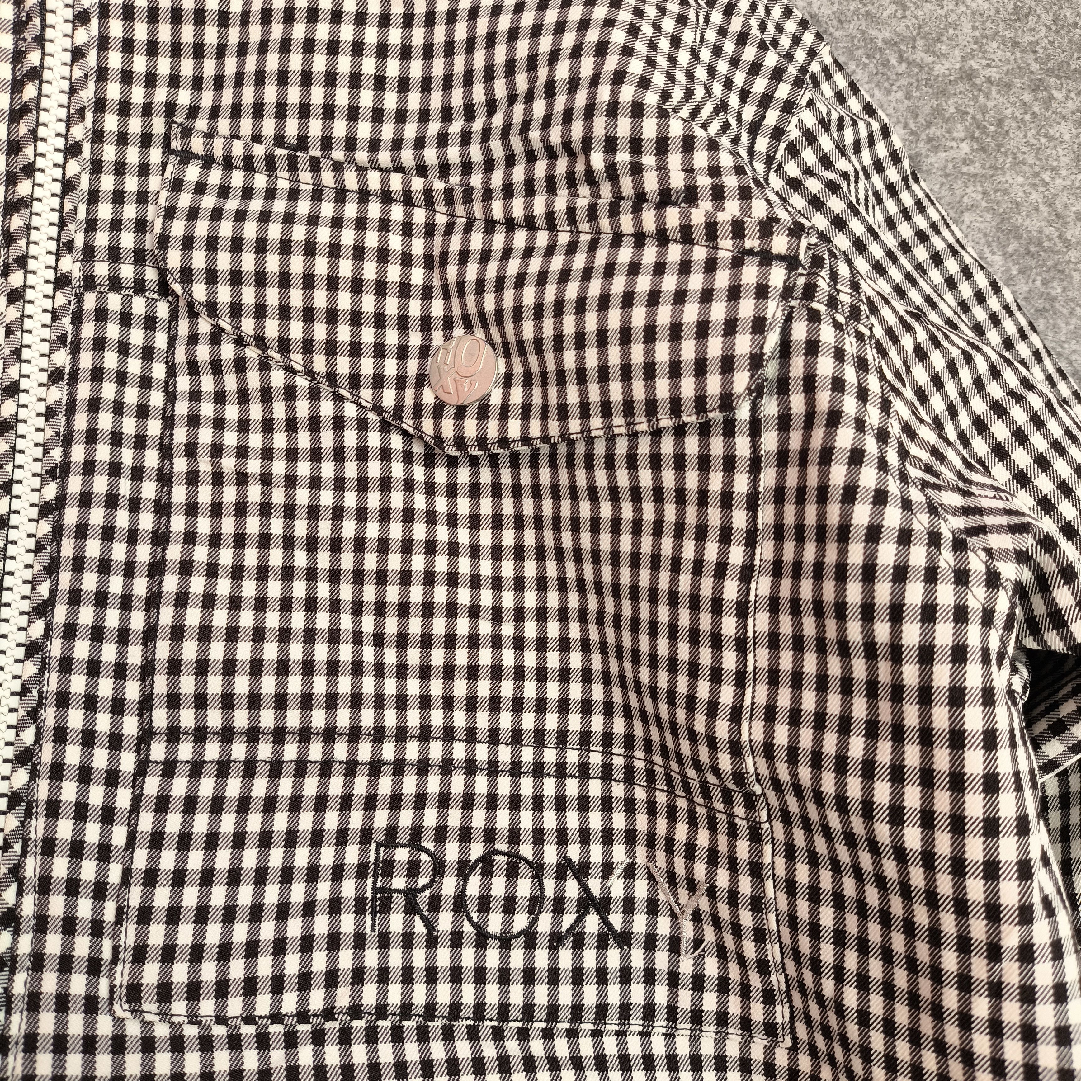 Billabong × Quiksilver Roxy surf ski snowboard checkerboard plaid jacket Size L / US 10 / IT 46 - 4 Thumbnail