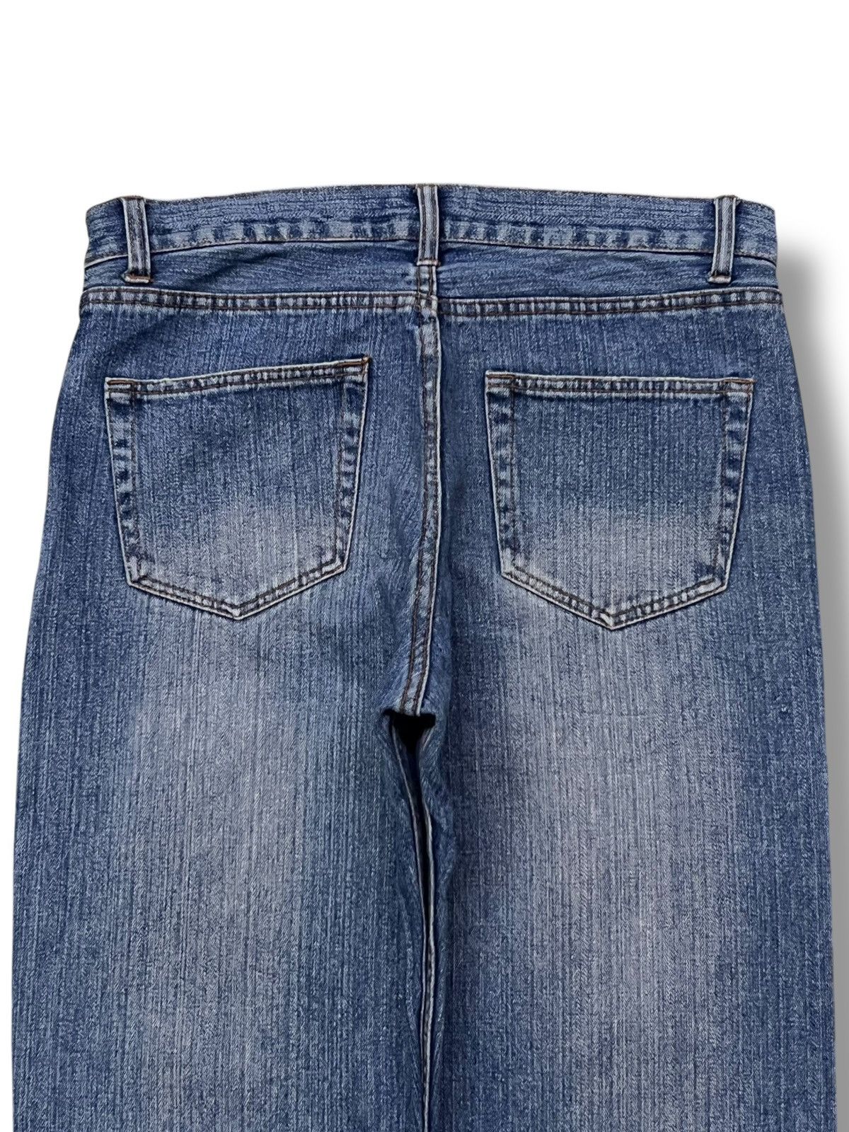 Japanese Brand Vintage Nylaus Jeans Japan - Faded Wash, Patches Distressed Size US 33 - 5 Thumbnail
