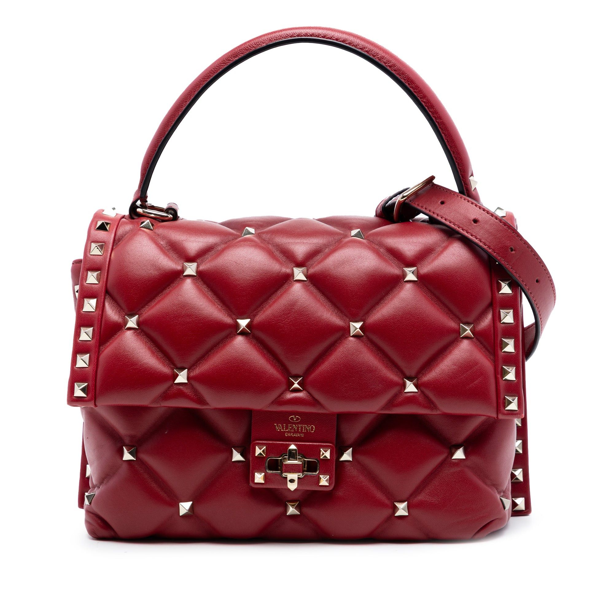 Valentino Medium Lambskin Candystud Top Handle Satchel Size ONE SIZE - 1 Thumbnail