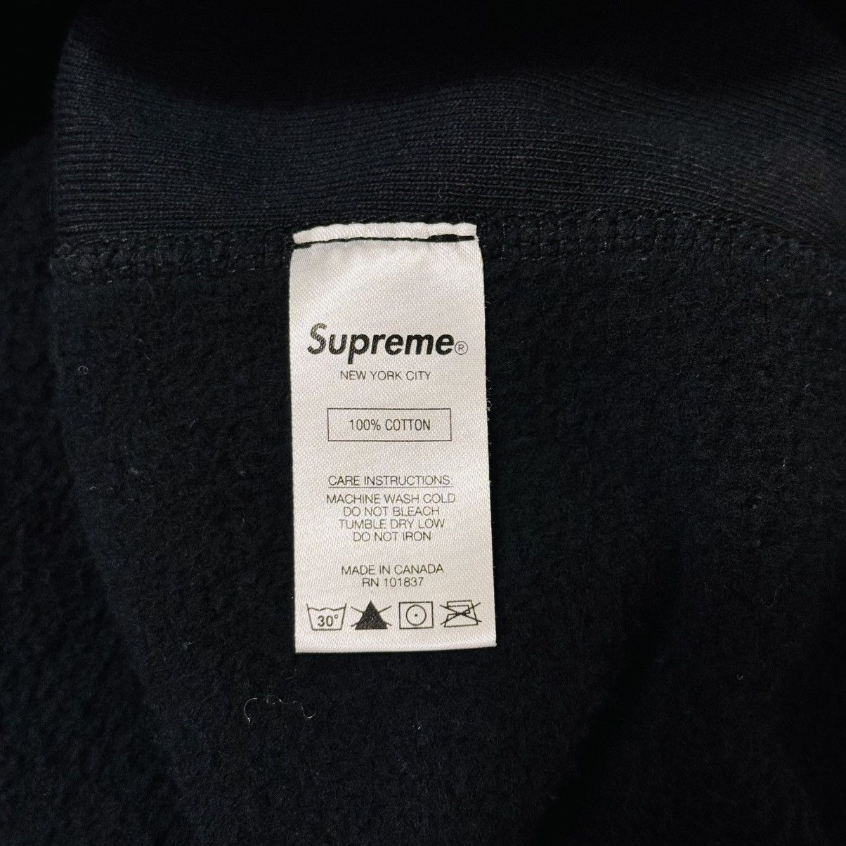 Supreme Supreme Micro Logo Hooded Sweatshirt Black S Size US S / EU 44-46 / 1 - 7 Thumbnail