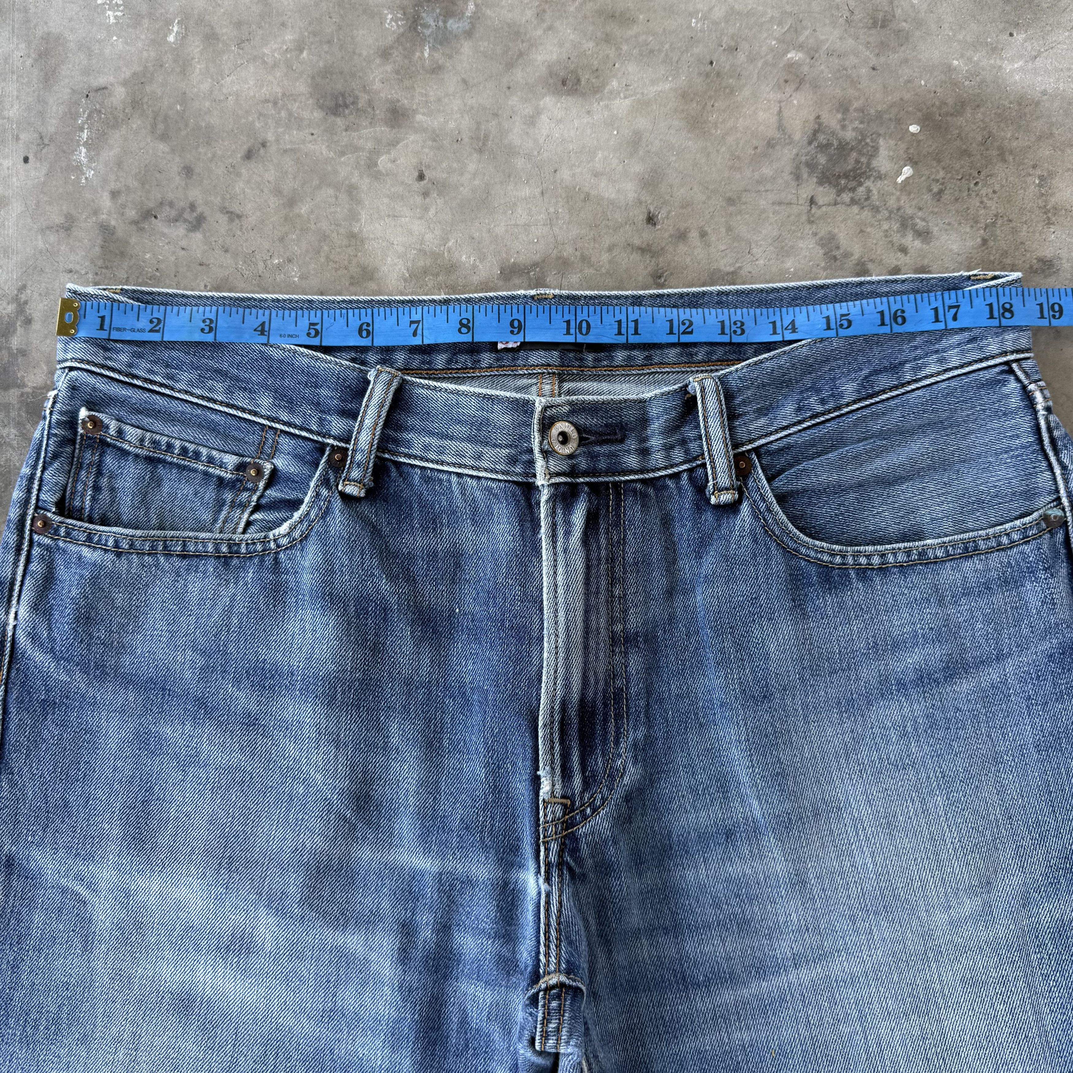 Japanese Brand W37x33 Vintage Japanese Stone Wash Faded Denim Jean Size US 37 - 5 Thumbnail