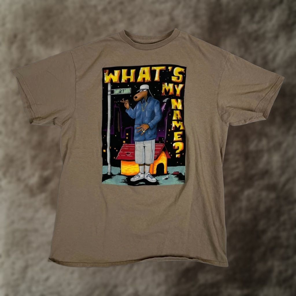 Etro Snoop Dogg T-Shirt L Tan Brown What’s My Name Joe Cool Retro 90s Music Tee Mens Short Sleeve Crew Neck Cotton Shirt Size US L / EU 52-54 / 3 - 1 Thumbnail