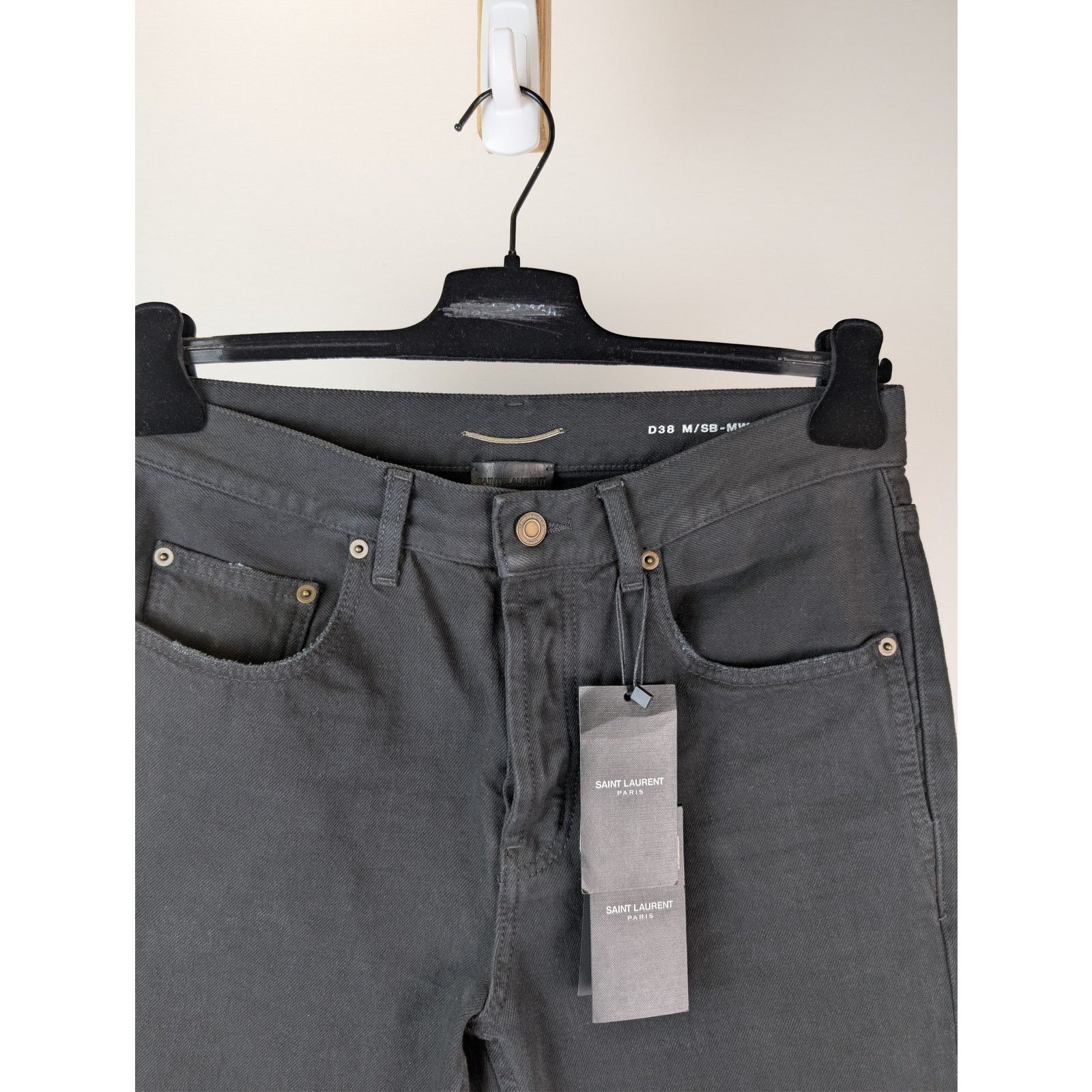 Saint Laurent Paris o1rshd1 Straight Baggy Denim Jeans in Oklahoma Black Size US 29 - 7 Thumbnail
