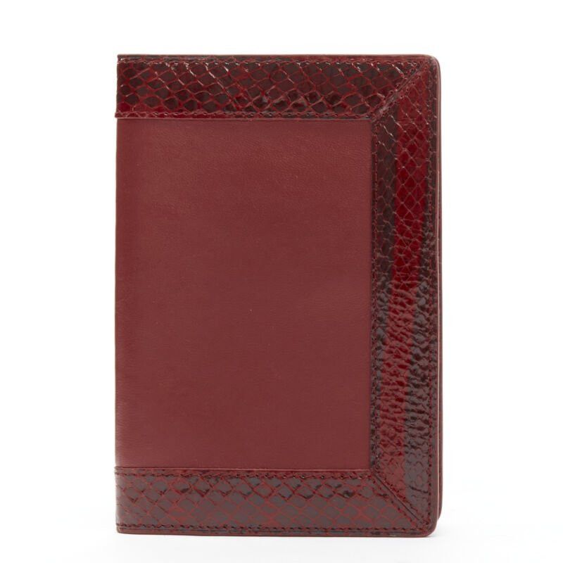 KWANPEN KWANEPN red glossy scaled leather trim bifold passport card holder Size ONE SIZE - 1 Thumbnail