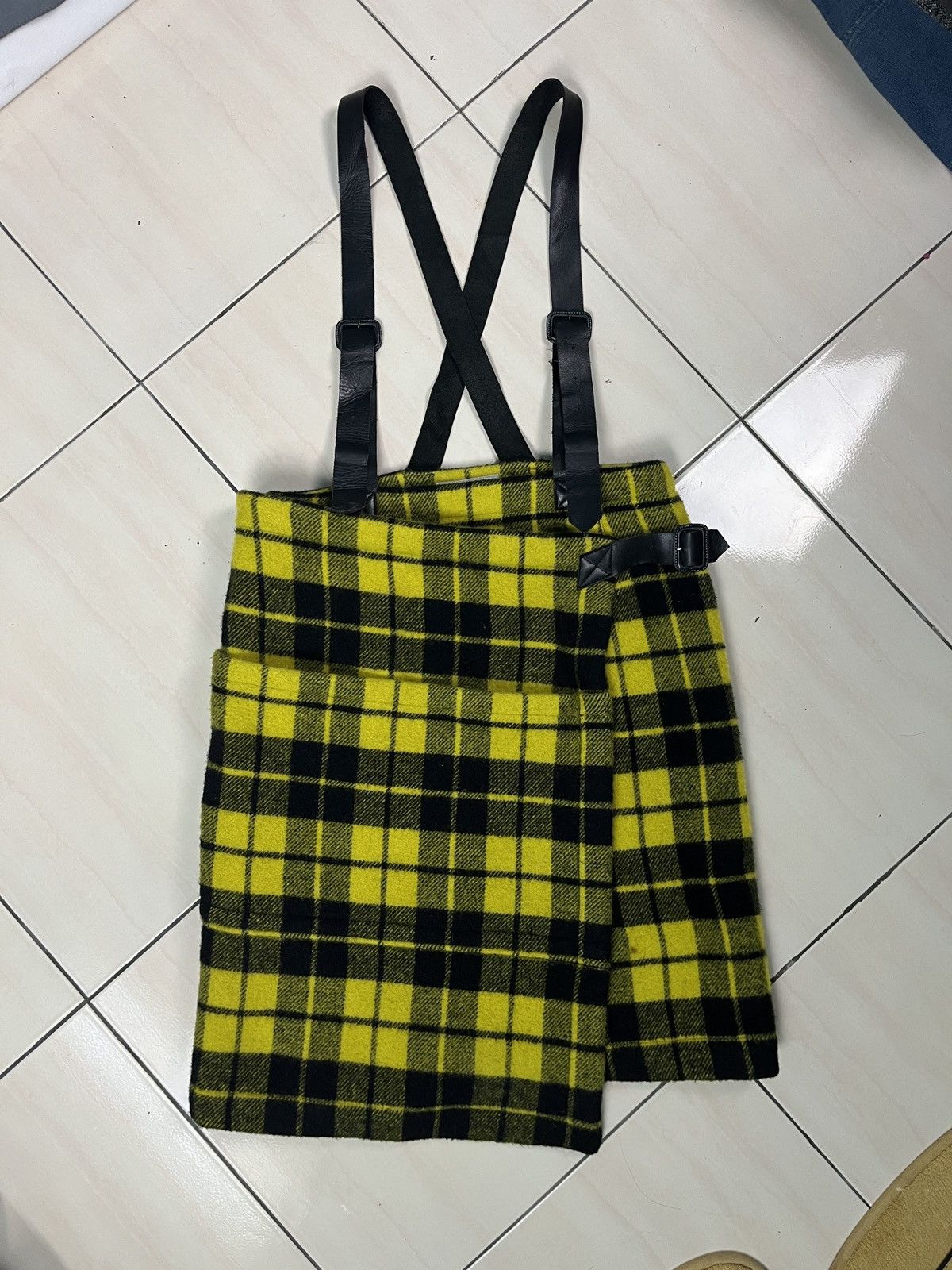 Issey Miyake Tsumori Chisato Tartan Wool Wrap Skirt Leather Suspender Size 30" / US 8 / IT 44 - 1 Thumbnail