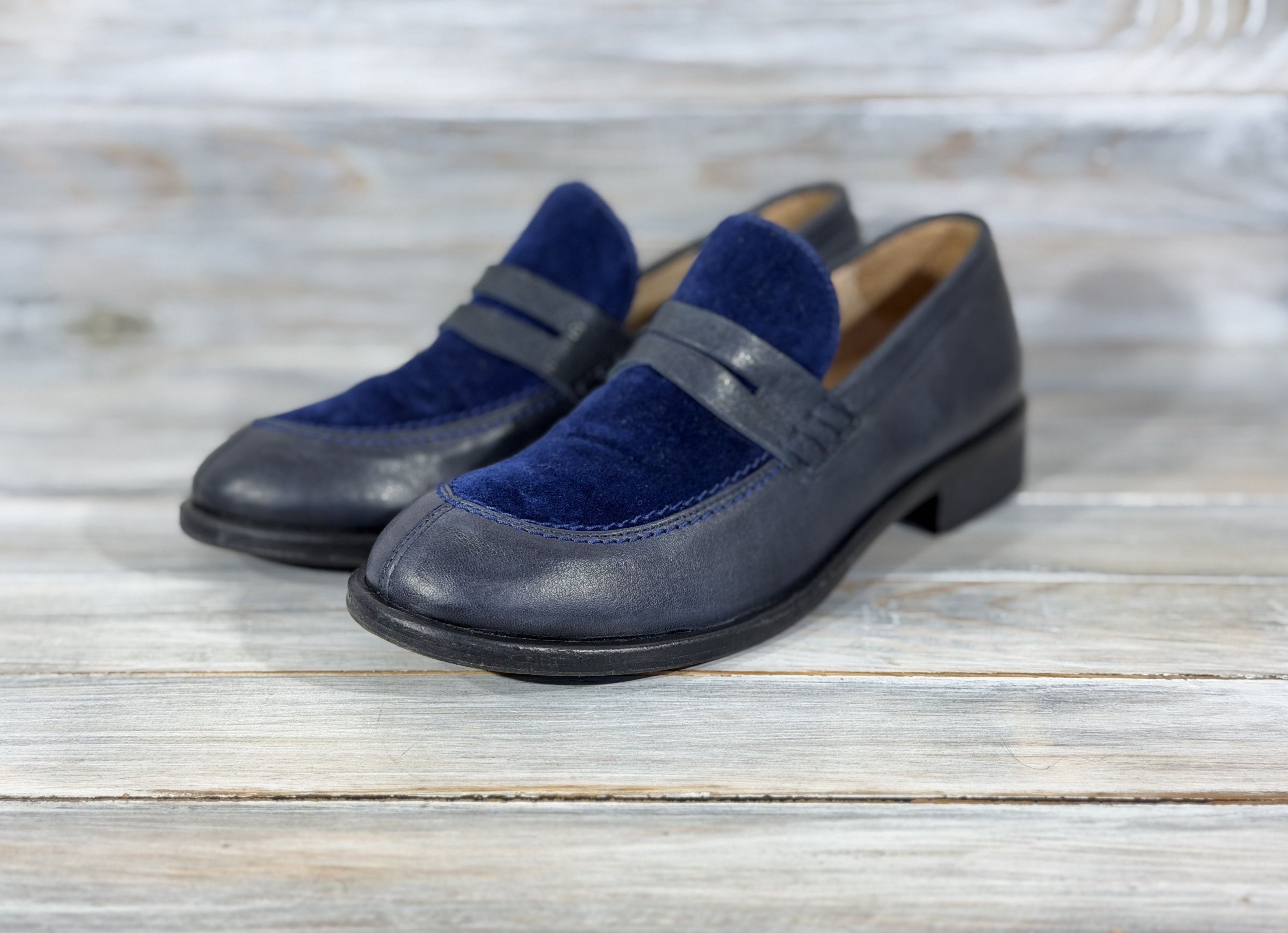 Other LUIS TRENKER Loafers Shoes Navy Made In Italy Luxury Brand Size US 8 / IT 38 - 4 Thumbnail