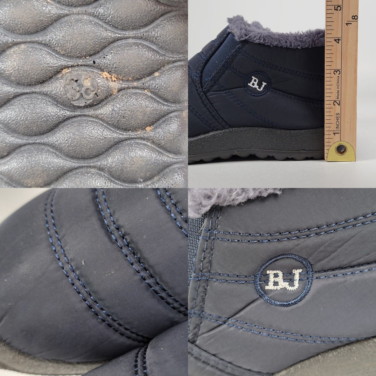 Vintage VINTAGE Boots Snow Outdoor Boots Hiking Ankle Boots Waterproof Men's 5 US/38 EU Blue Short Plush Lining TPU Outsole Winter Casual Men Boots Size US 5.5 / EU 38 - 8 Thumbnail