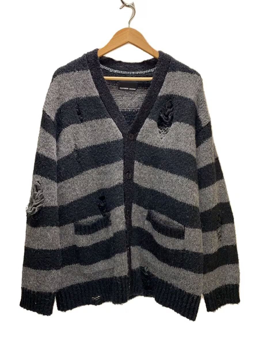 トップス N(n) number nine striped cardigan Number (N)ine Number nine distressed striped cardigan | Grailed