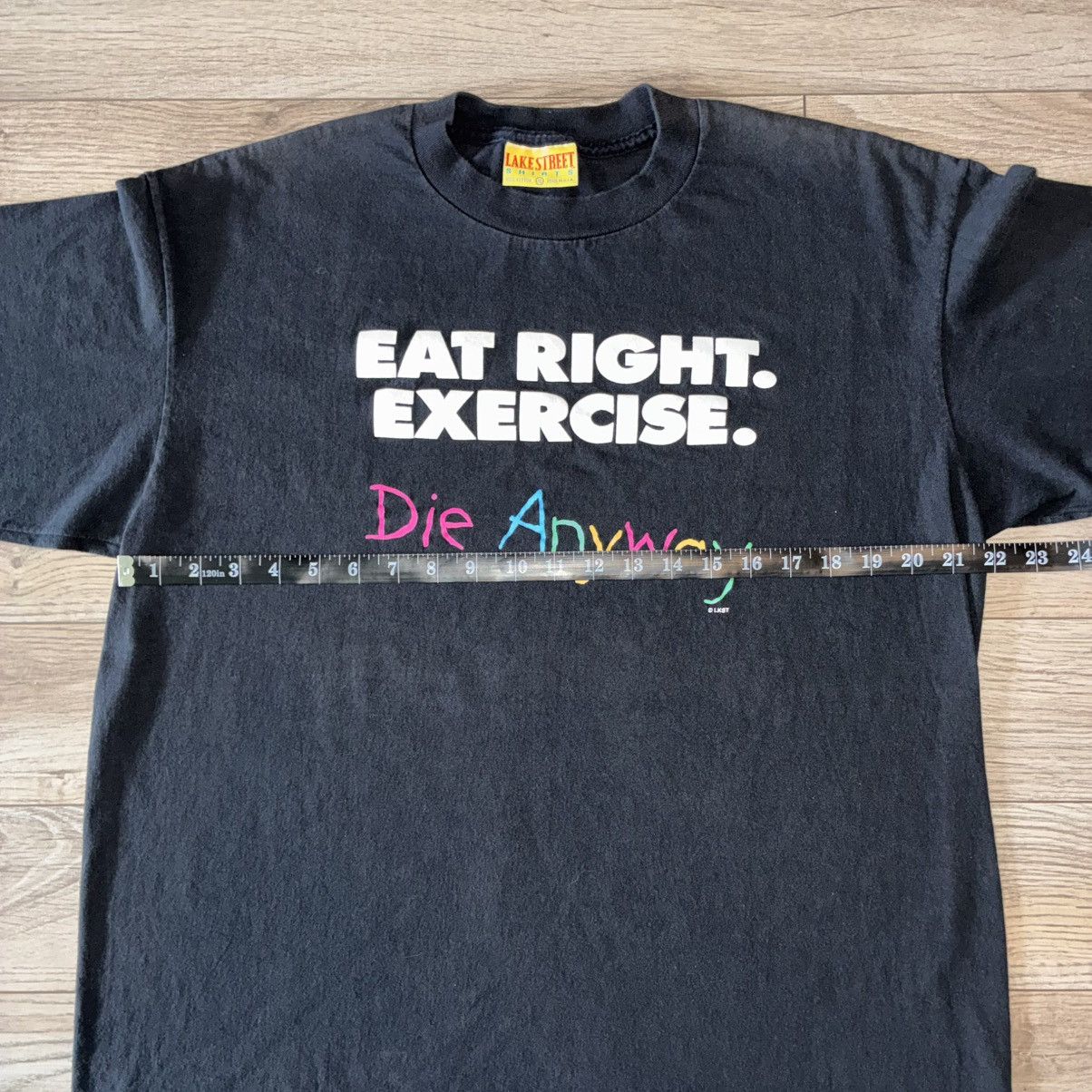 Other 90s Eat Right Exercise Die Anyway tee shirt Size US XL / EU 56 / 4 - 5 Thumbnail