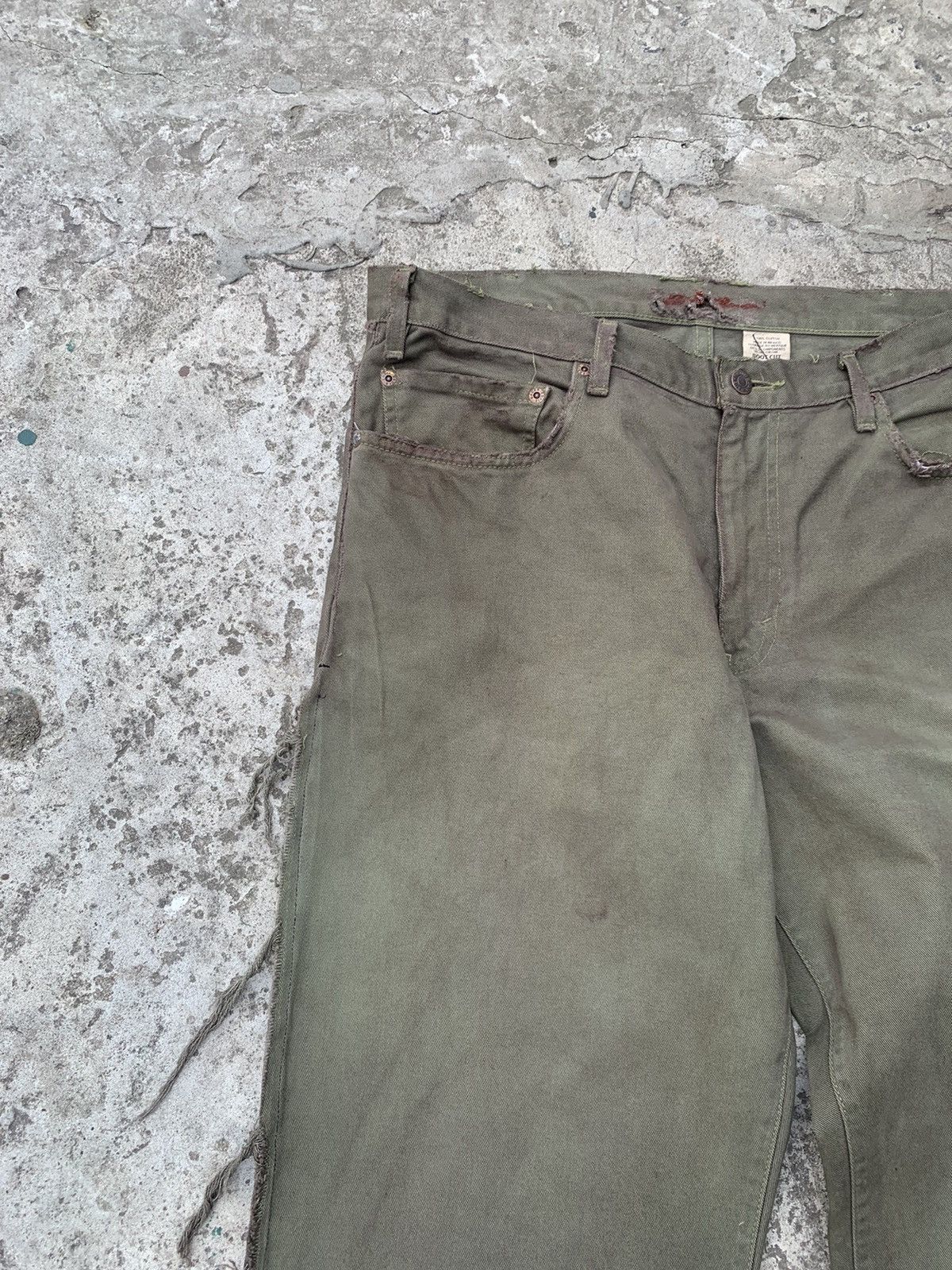 Japanese Brand Custom Wide Dirty Overdyed Distressed Jeans Size US 36 / EU 52 - 5 Thumbnail