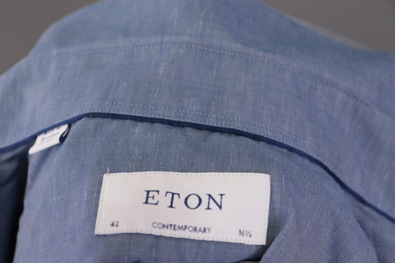 Eton Eton Blue Contemporary Wr Free Cotton Shirt Size 42 / 16 Size US M / EU 48-50 / 2 - 12 Thumbnail