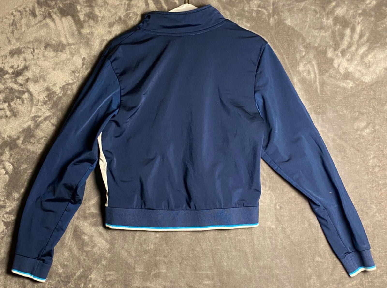 Designer Cheetah Track Suit Jacket Mens Sz. Med Navy Striped (B20) Size M / US 6-8 / IT 42-44 - 2 Thumbnail