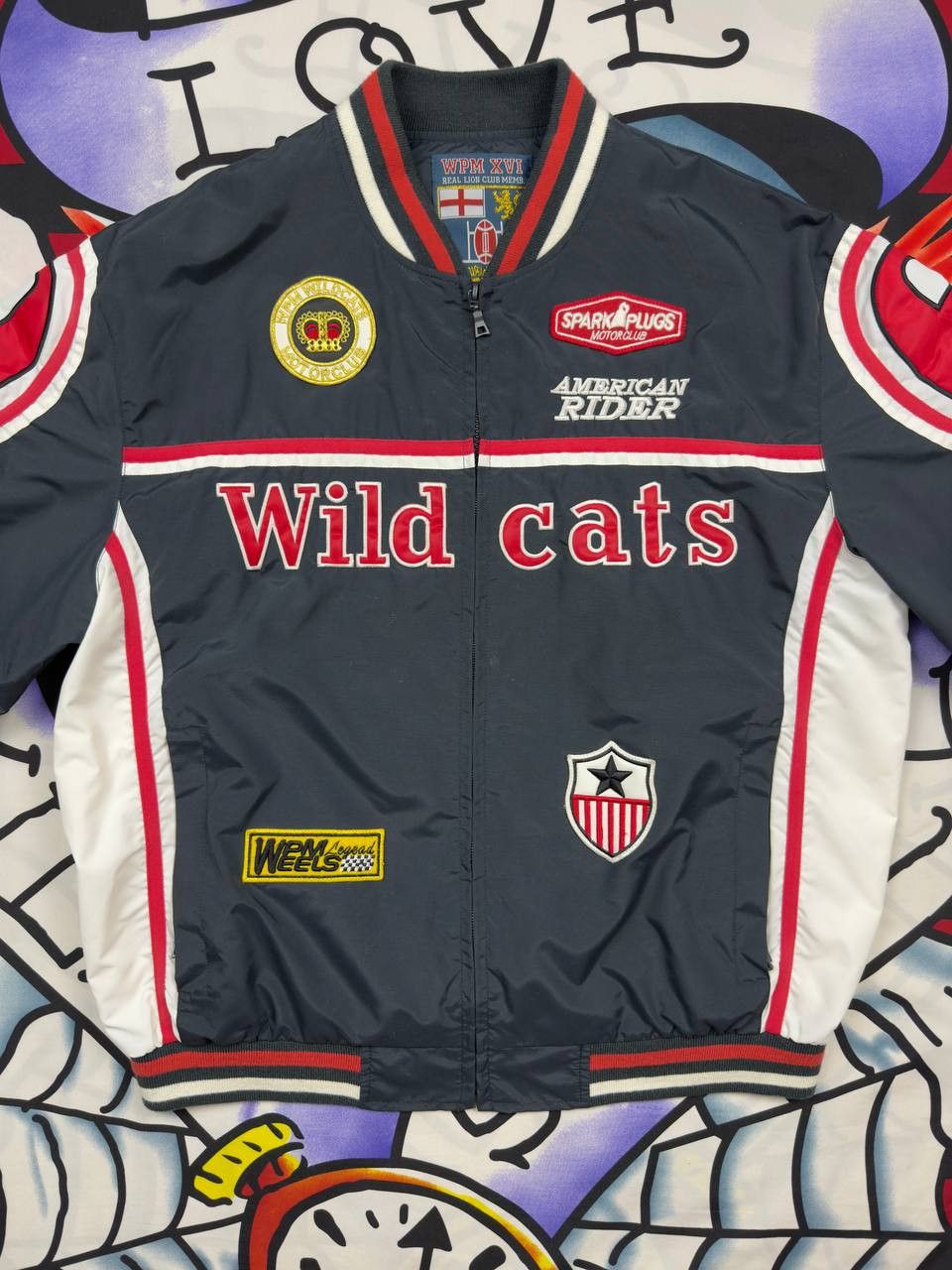 NASCAR Wild Cats 69 Lion club Streetwear Racing Light Jacket 90s Size US M / EU 48-50 / 2 - 2 Thumbnail