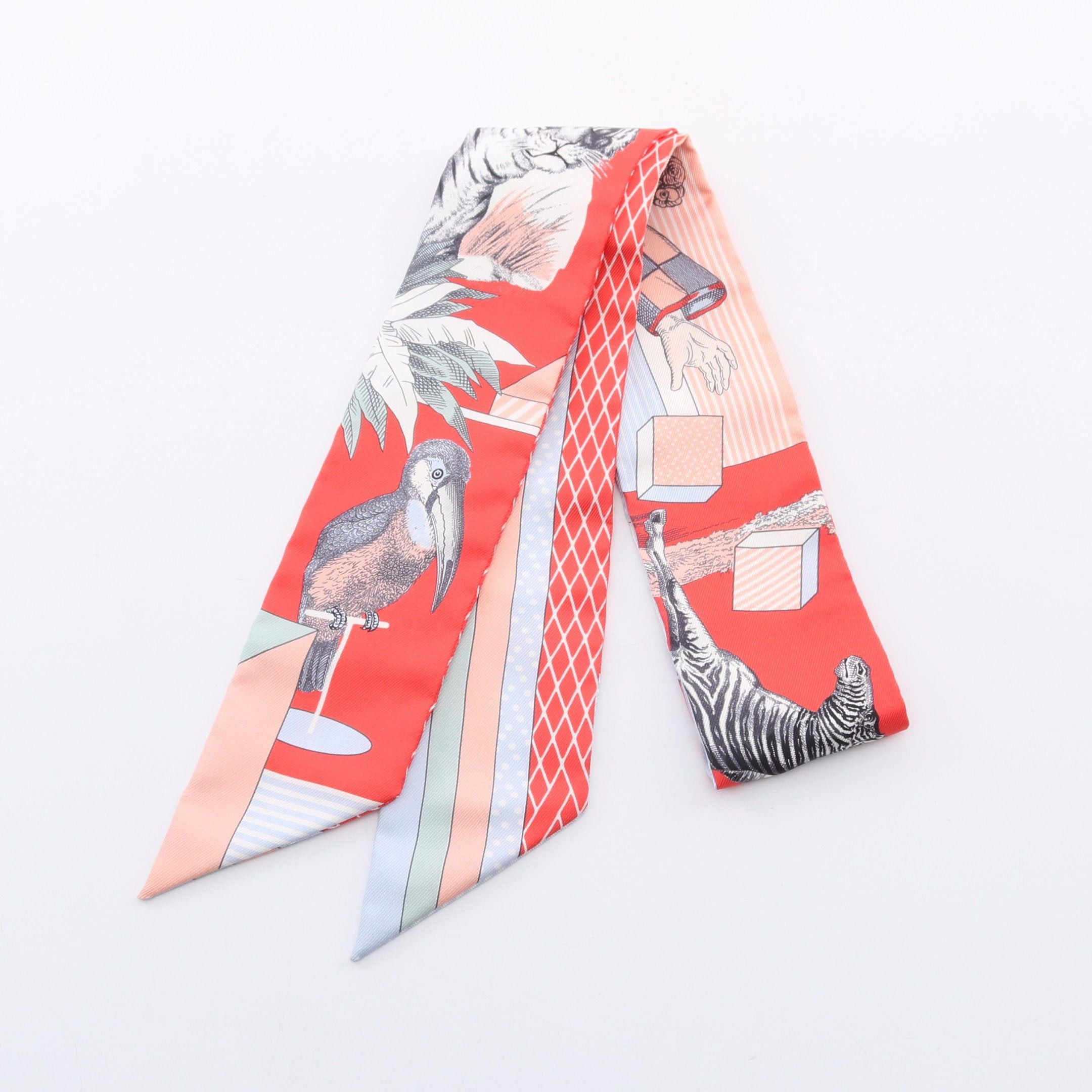 Hermes Hermes Twilly Grand Theatre Nouveau Scarf Silk Multicolor Size ONE SIZE - 1 Thumbnail