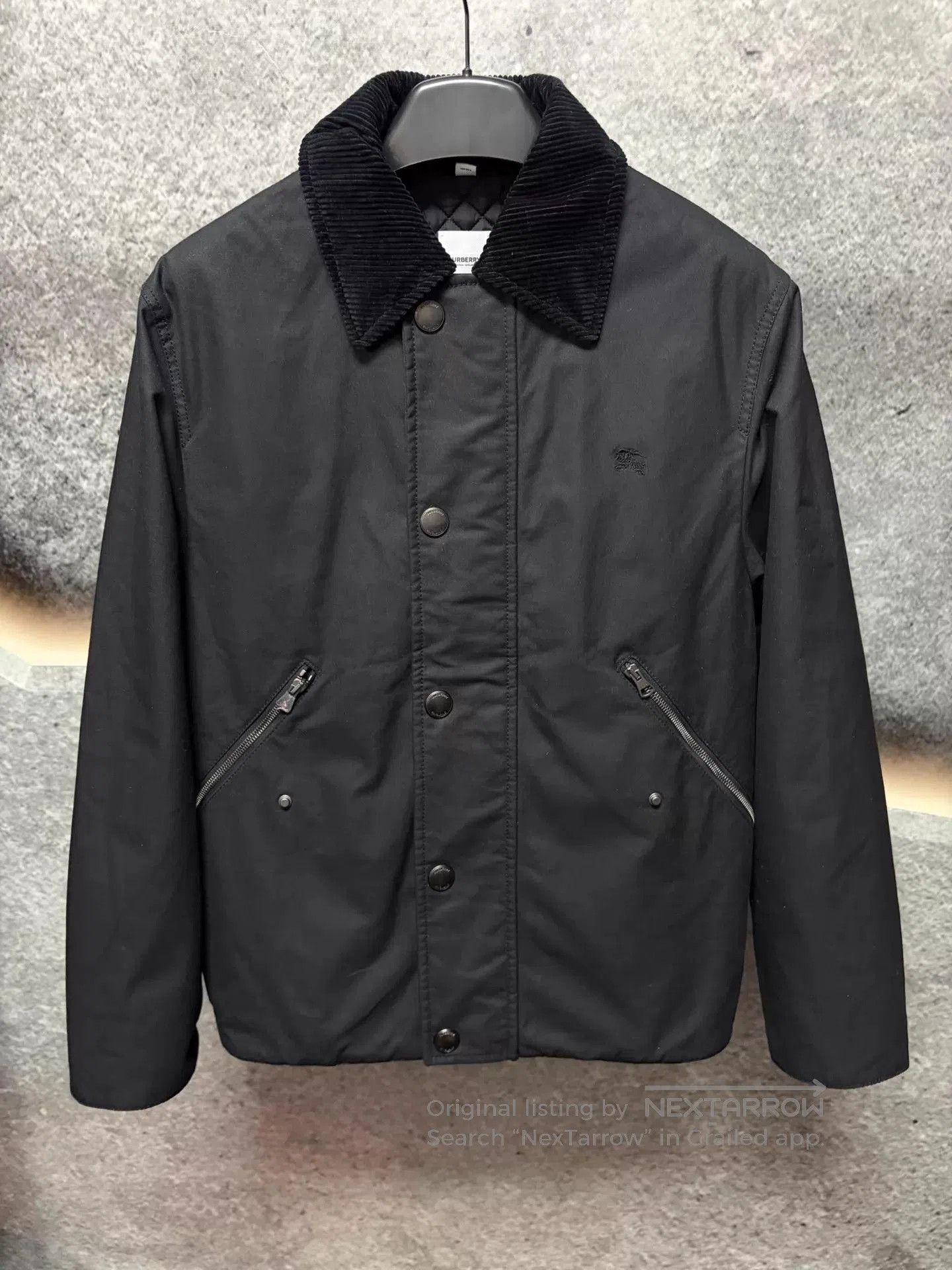Burberry Black Corduroy Collar Button-Up Light Jacket S. Size US S / EU 44-46 / 1 - 1 Thumbnail