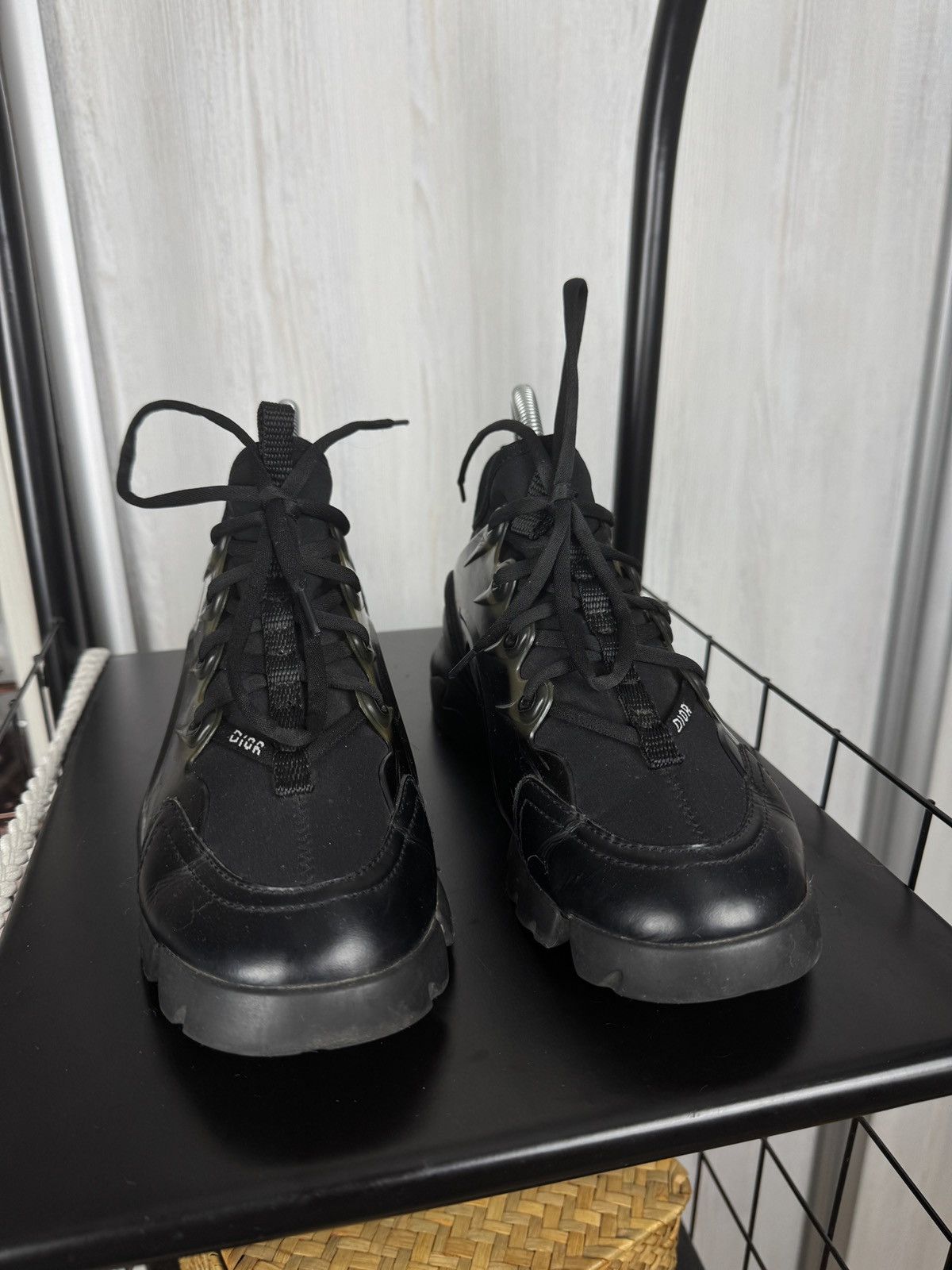 Christian Dior Monsieur Dior Black Fabric Leather D-Connect Lace Up Sneakers Size US 7.5 / IT 37.5 - 7 Thumbnail