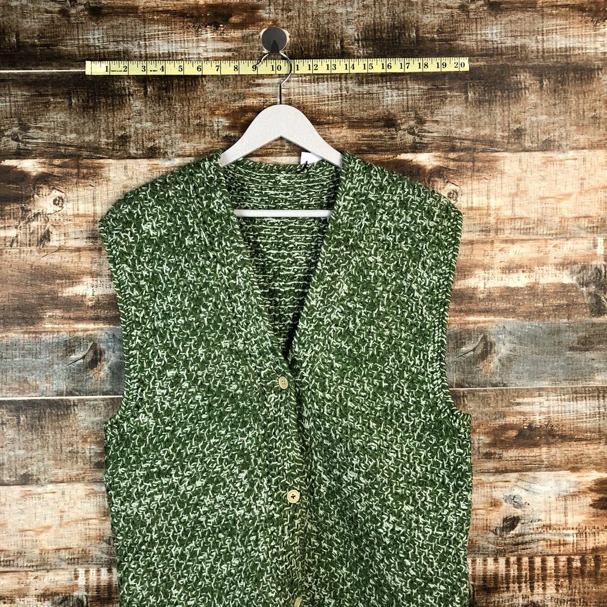 Handmade Hand Made vintage Green Vest Knitwear #A2190 Size US M / EU 48-50 / 2 - 2 Thumbnail