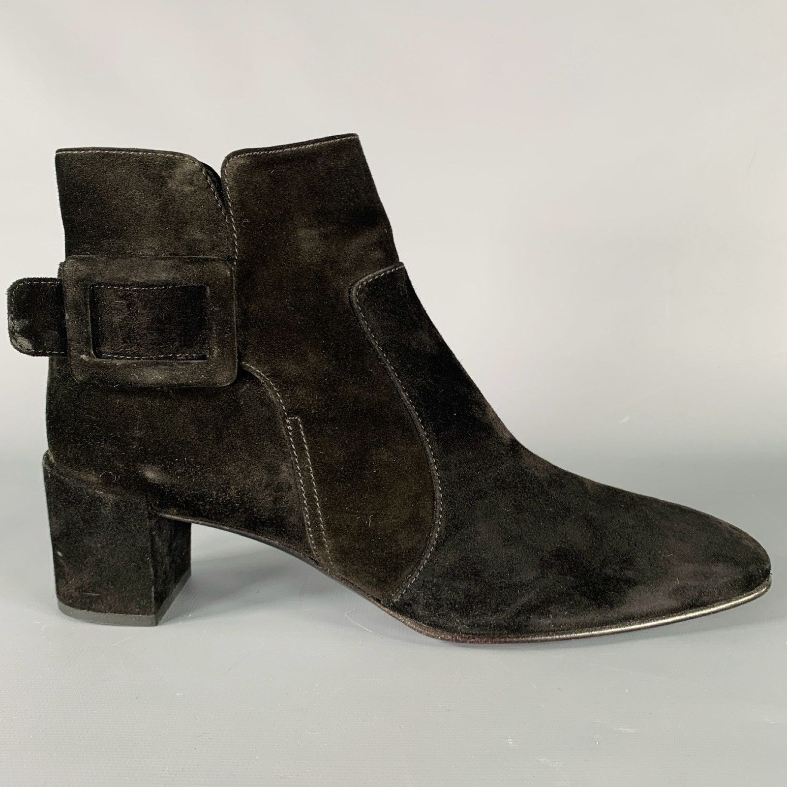 Roger Vivier ROGER VIVIER Size 9 Black Suede Chunky Heel Boots Size US 9 / IT 39 - 2 Thumbnail