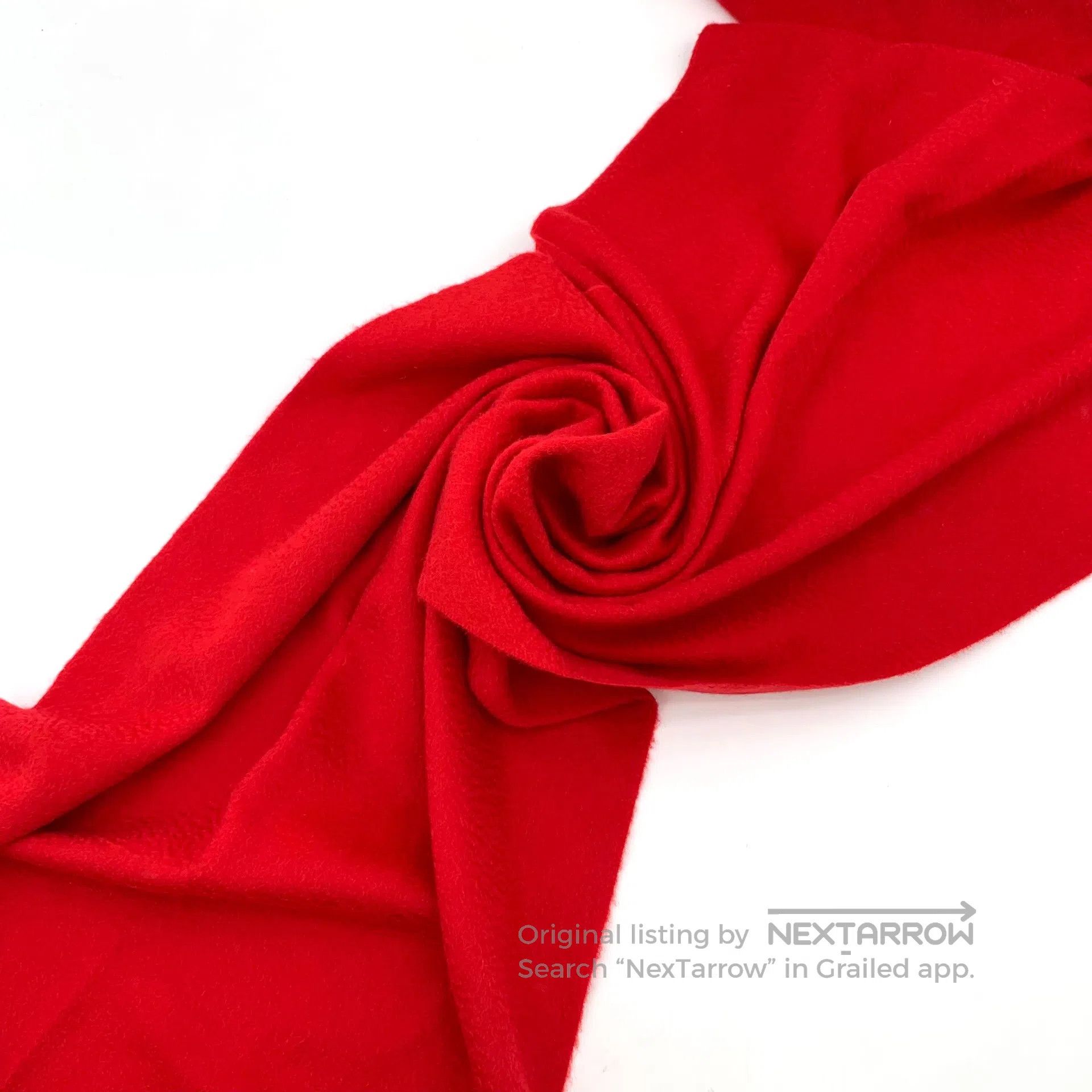 Loro Piana LORO PIANA size 85 Red Mouse Embroidered Cashmere Fringe S Size ONE SIZE - 9 Thumbnail