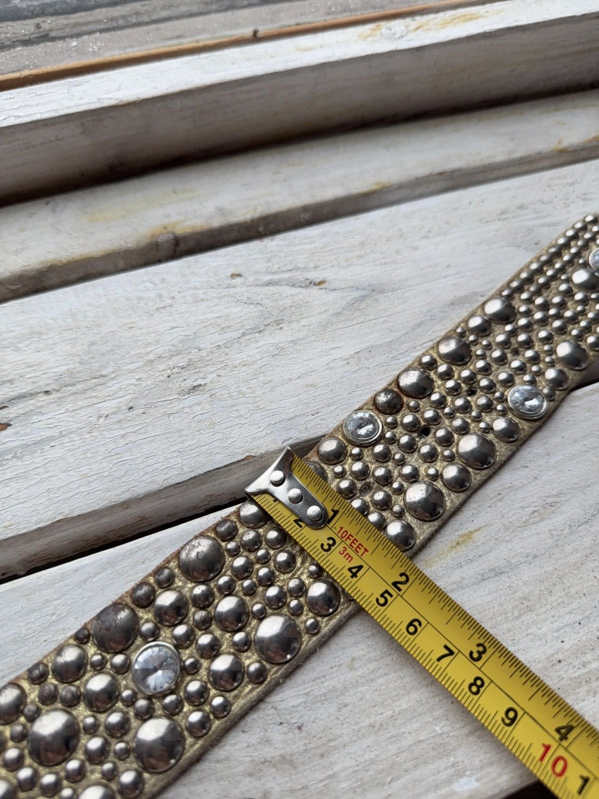 Japanese Brand Vintage Japanese Leather Punk Emo Rock Goth Y2K Drill belt Size ONE SIZE - 13 Thumbnail