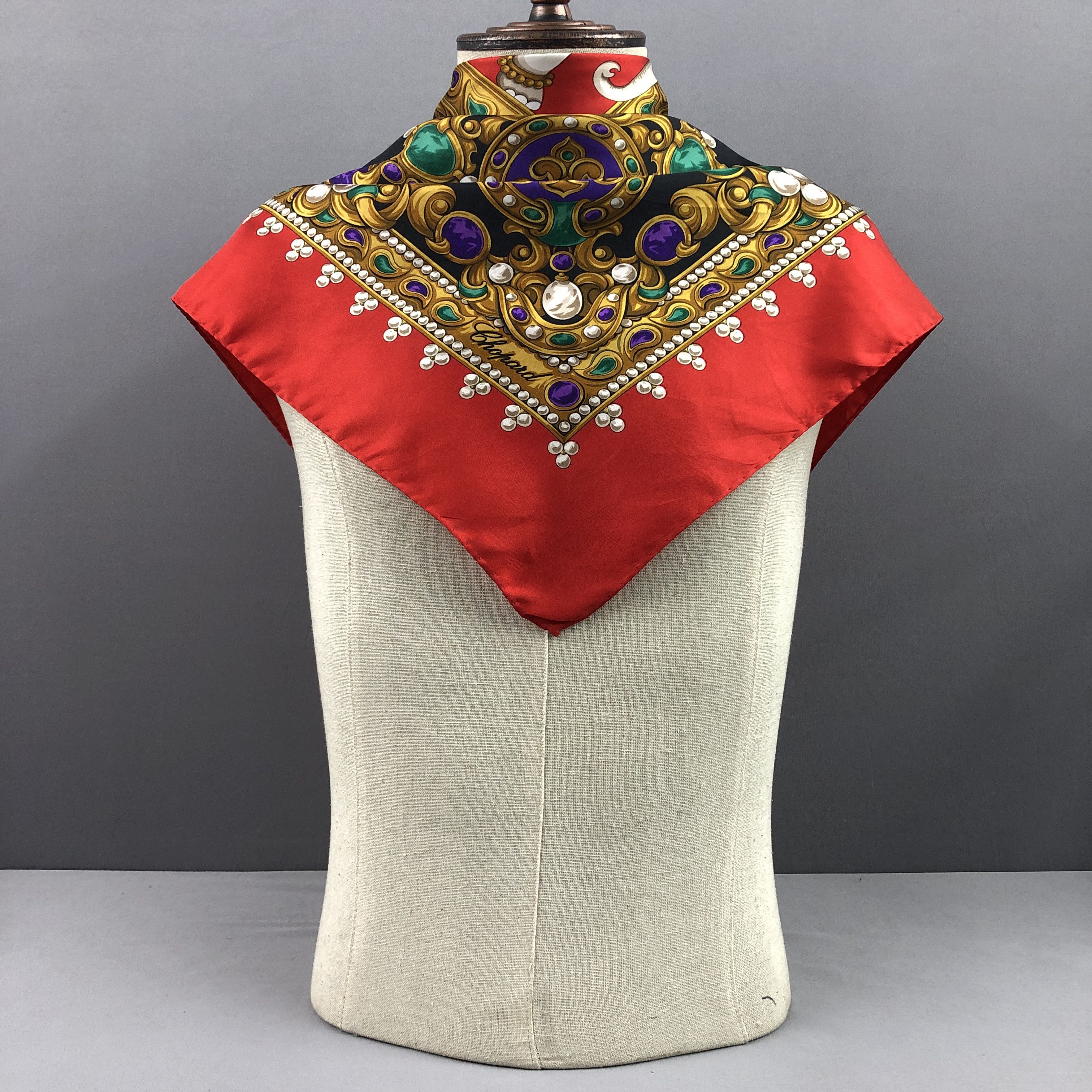 Chopard × Vintage Vintage Chopard SILK Scarf Twill Stole Wraps Scarves Size ONE SIZE - 2 Thumbnail