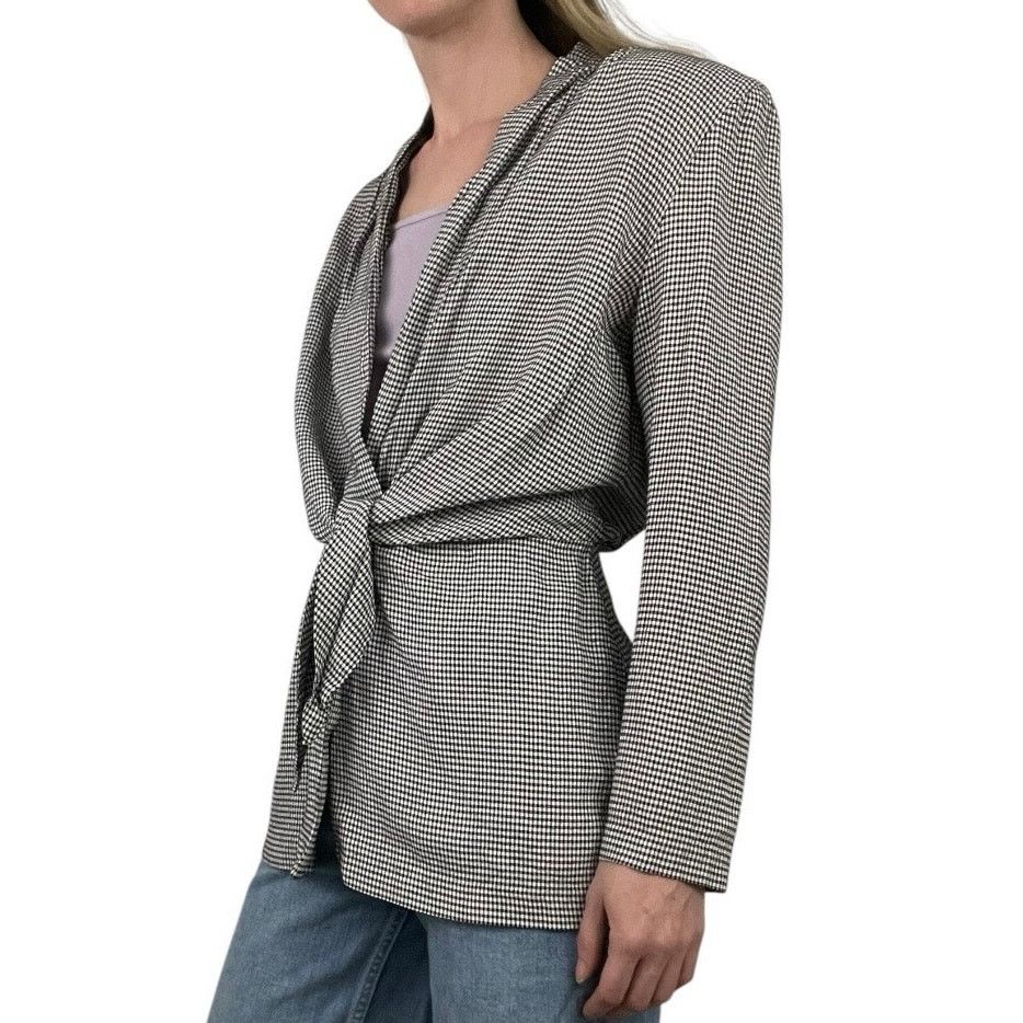 Vintage Francine Browner Vintage Black and White Gingham Blazer Size M / US 6-8 / IT 42-44 - 3 Thumbnail