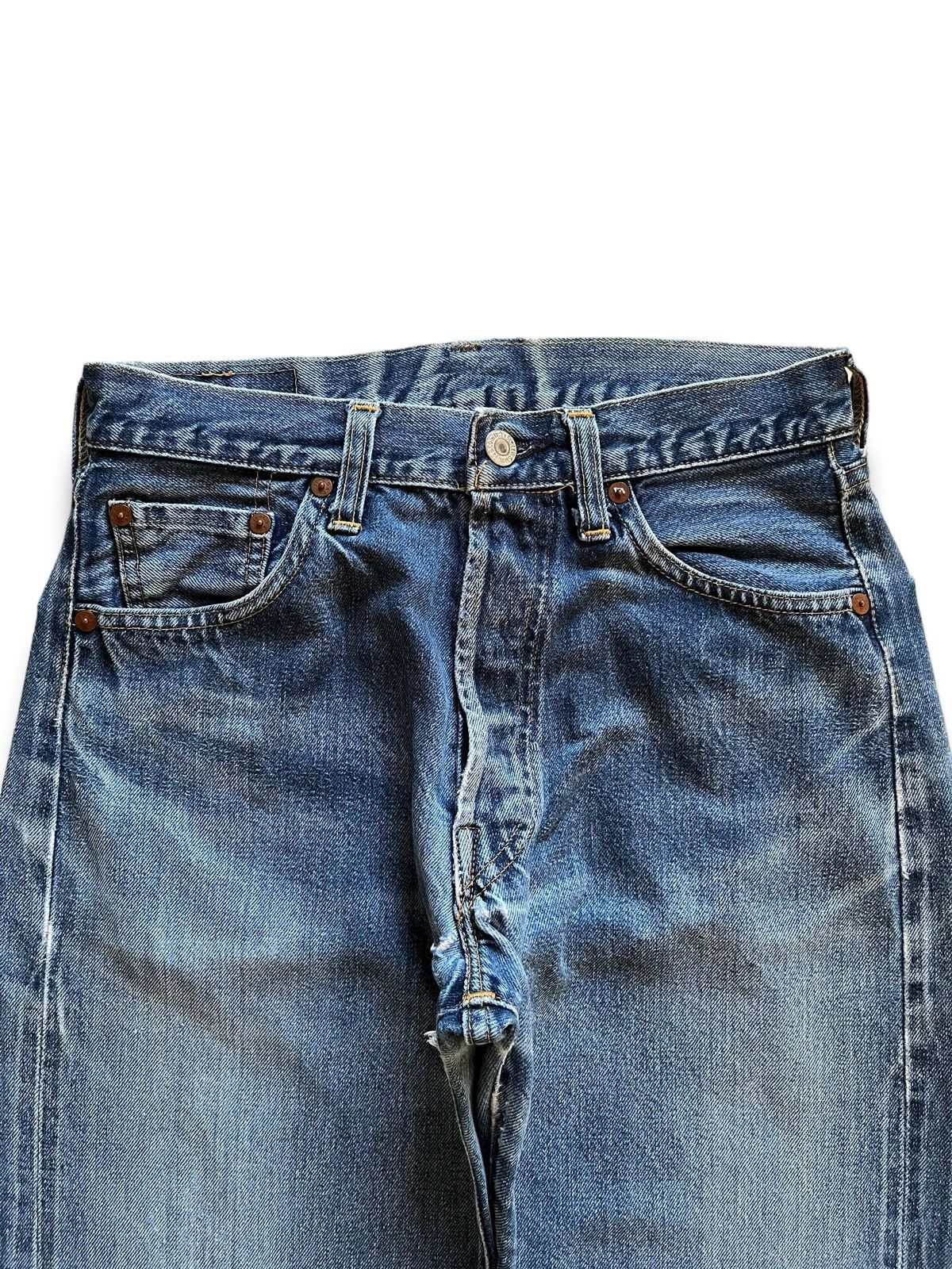 Levi's Vintage USA 80s Levis 501 Big E Selvedge Button 555 Jeans Size US 27 - 5 Thumbnail